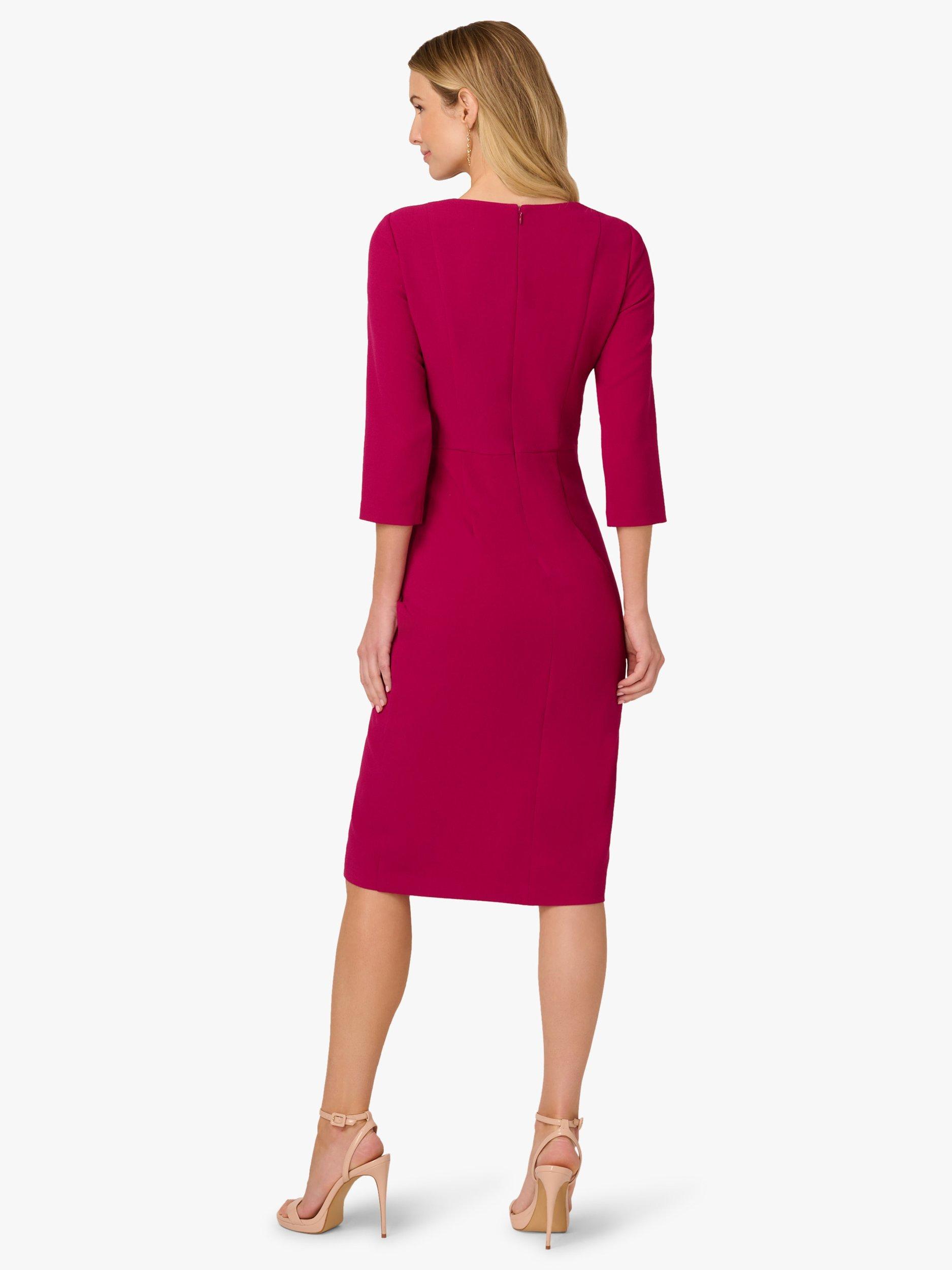 Adrianna Papell Rhinestone Neck Sheath Midi Dress, Berry