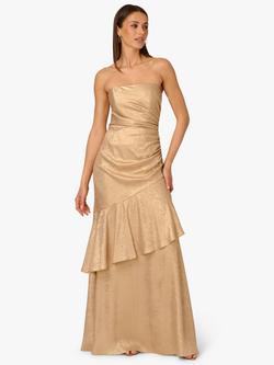 Adrianna by Adrianna Papell Foil Woven Strapless Dress, Light Gold, Light Gold