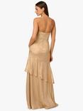 Adrianna Papell Foil Woven Strapless Dress, Light Gold