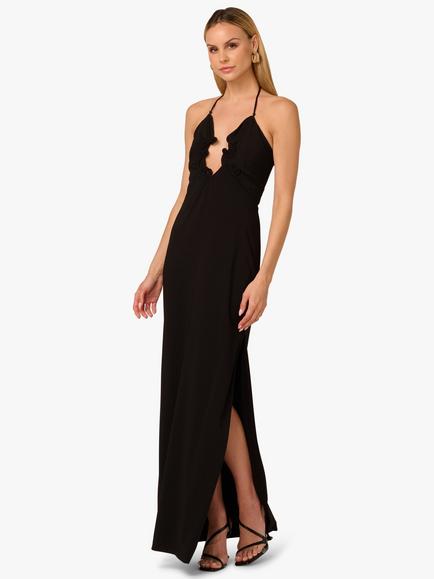 Adrianna By Adrianna Papell Scrollwork Knit Maxi Dress, Black, Black