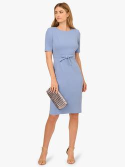 Adrianna Papell Mini Bow Front Sheath Dress, French Blue - view 2, French Blue