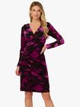 Adrianna Papell Surplus Velvet Long Sleeve V Neck Midi Dress