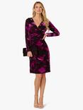 Adrianna Papell Surplus Velvet Long Sleeve V Neck Midi Dress