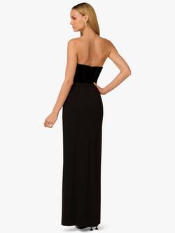 Adrianna By Adrianna Papell Velvet Low Back Sweetheart Neck Strapless Maxi Dress, Black, Black - view 2, Black