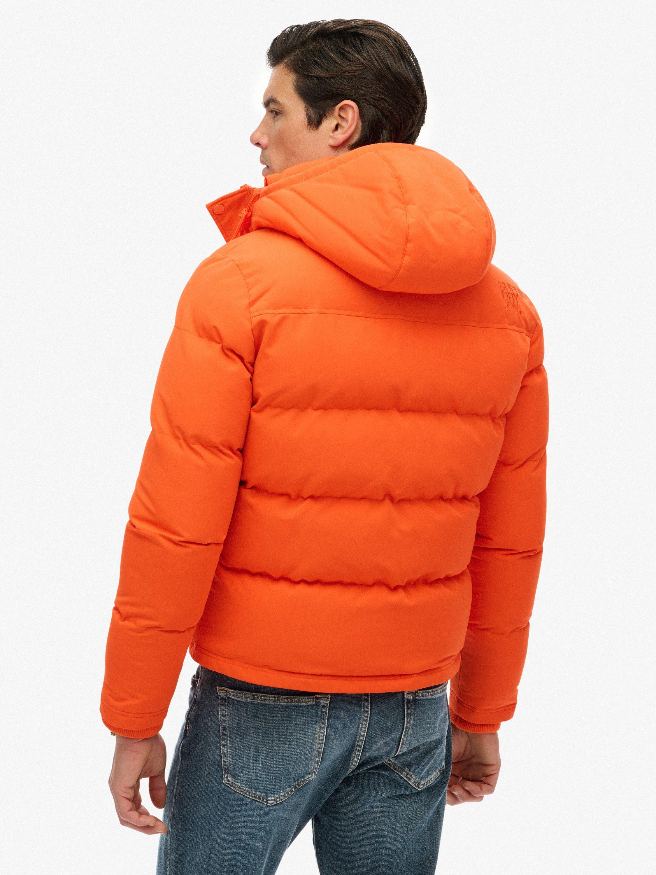 Product image 2 of 5, which shows Superdry Everest Short Hooded Puffer Jacket, Bold Orange, S