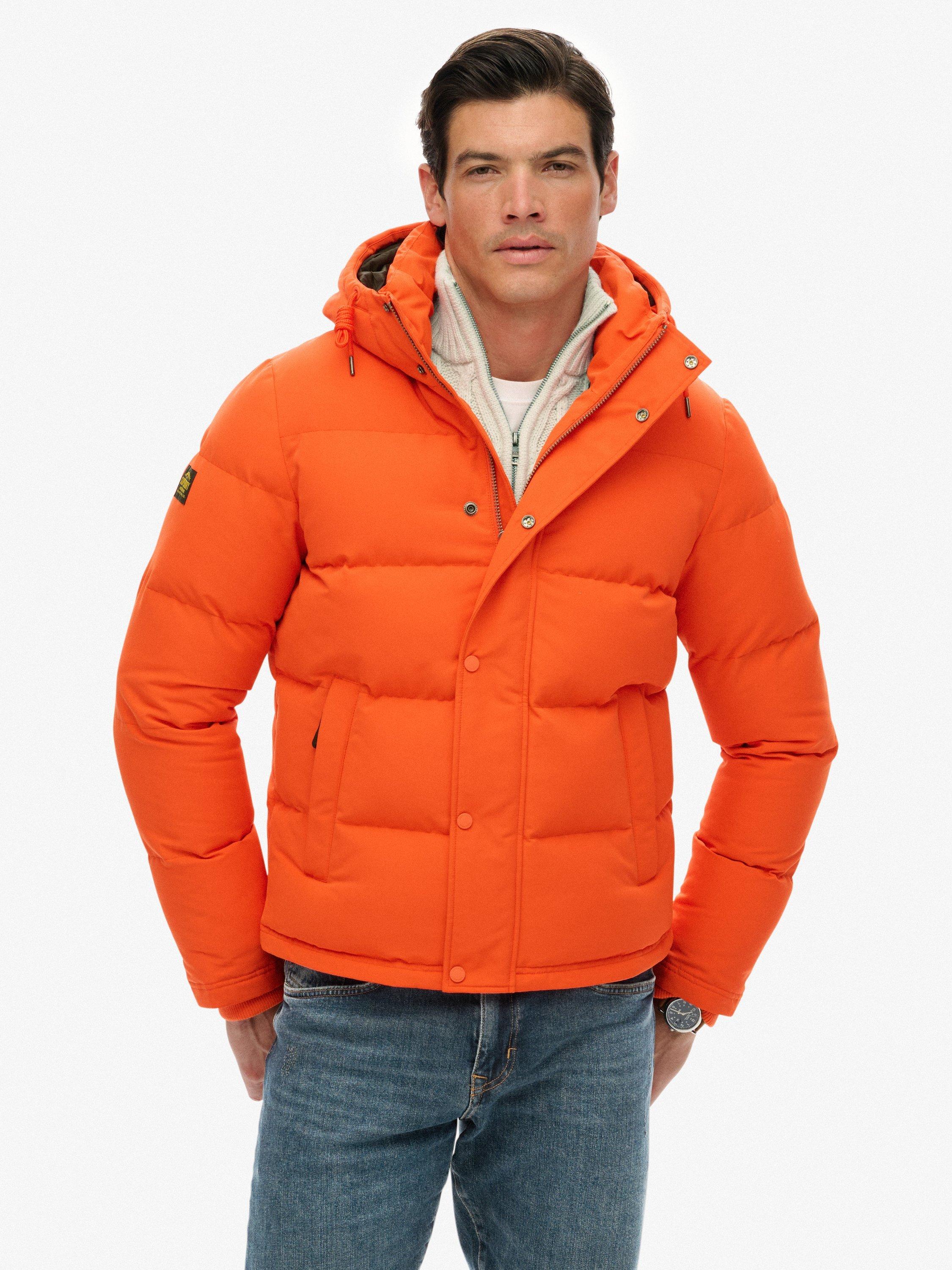 Product image 4 of 5, which shows Superdry Everest Short Hooded Puffer Jacket, Bold Orange, S