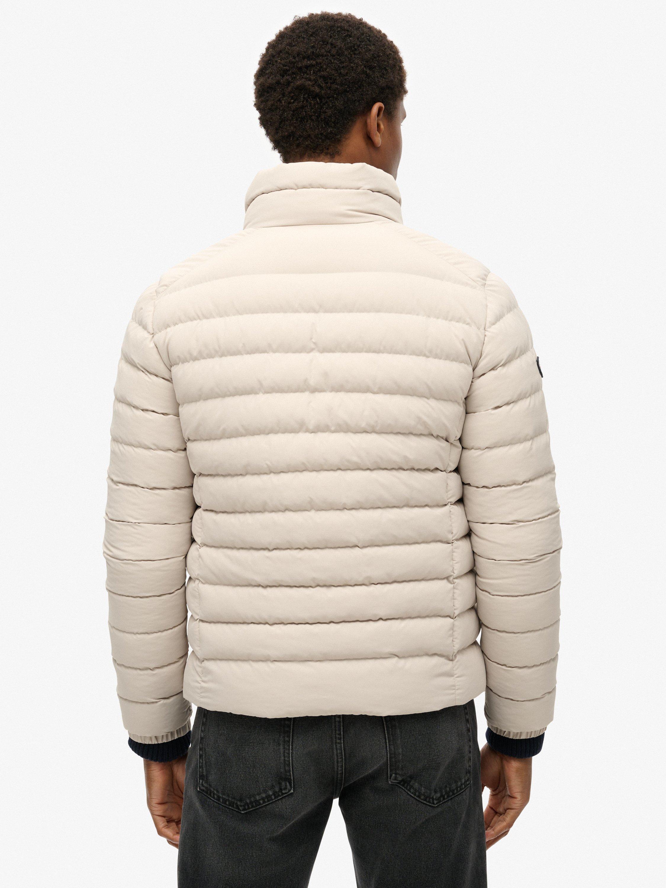 Product image 2 of 5, which shows Superdry High Neck Puffer Jacket, Chateau Gray, L