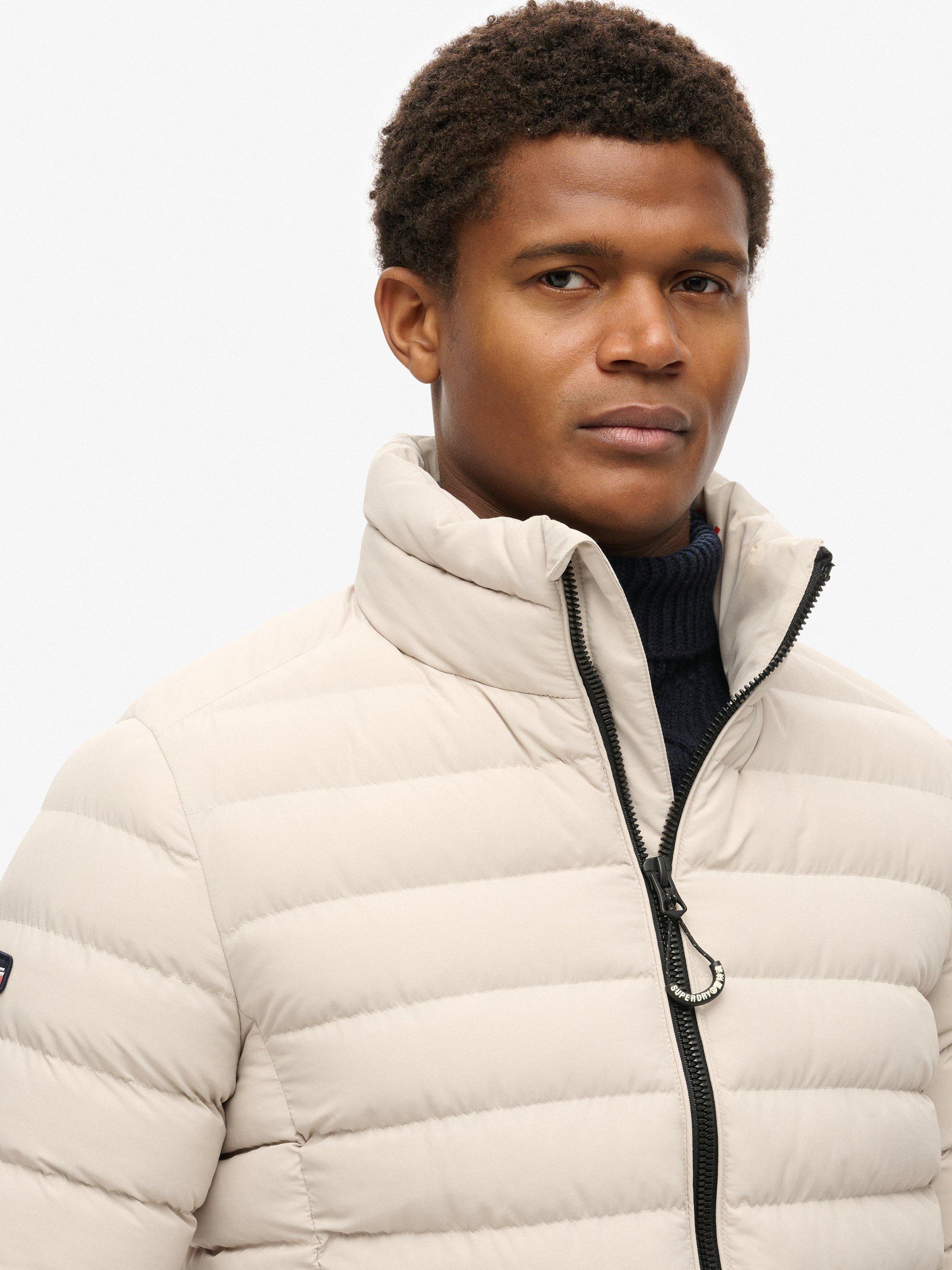 Product image 4 of 5, which shows Superdry High Neck Puffer Jacket, Chateau Gray, L