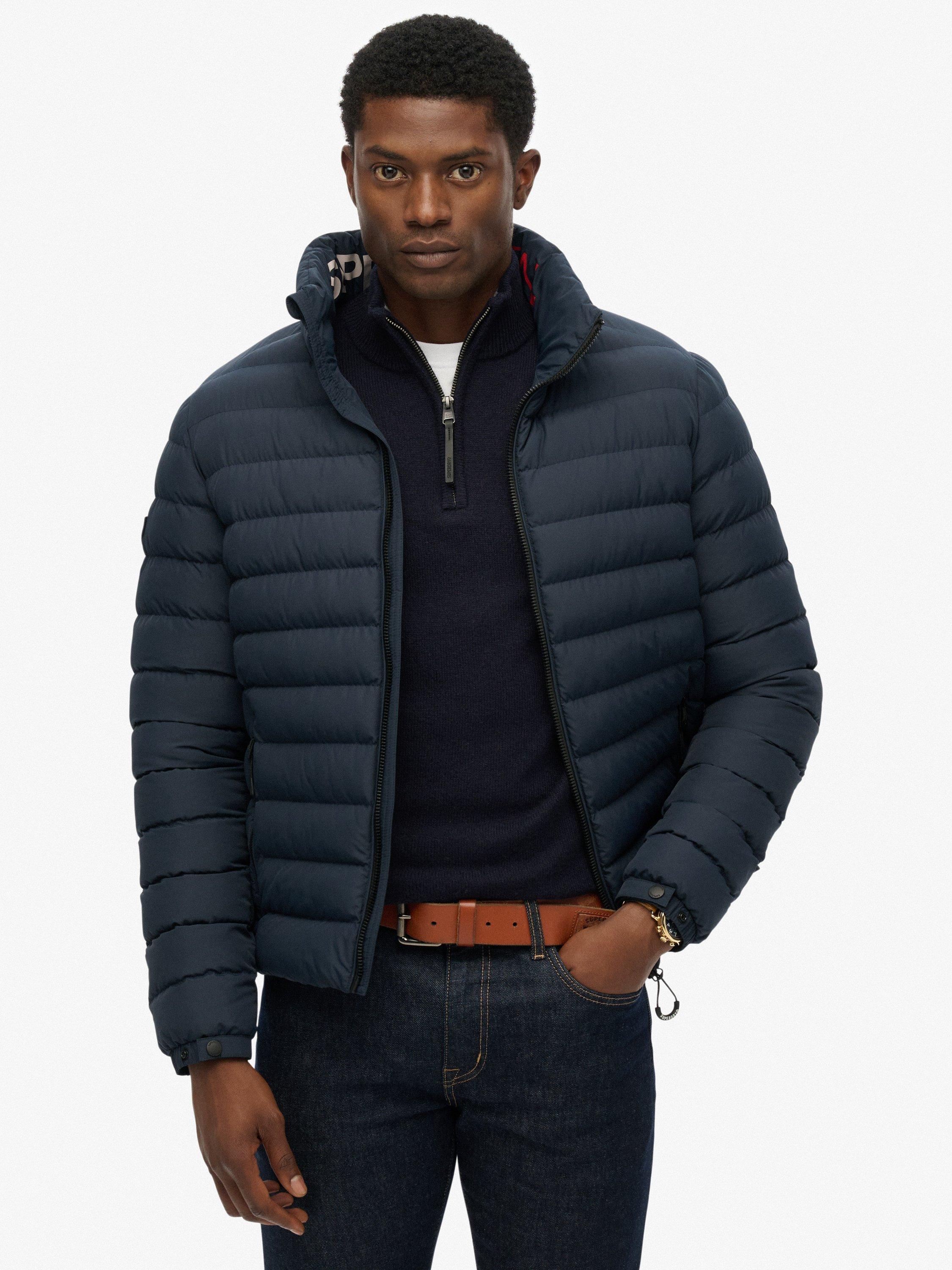 Product image 1 of 7, which shows Superdry Fuji Printed Padded Jacket, Eclipse Navy, XXXL