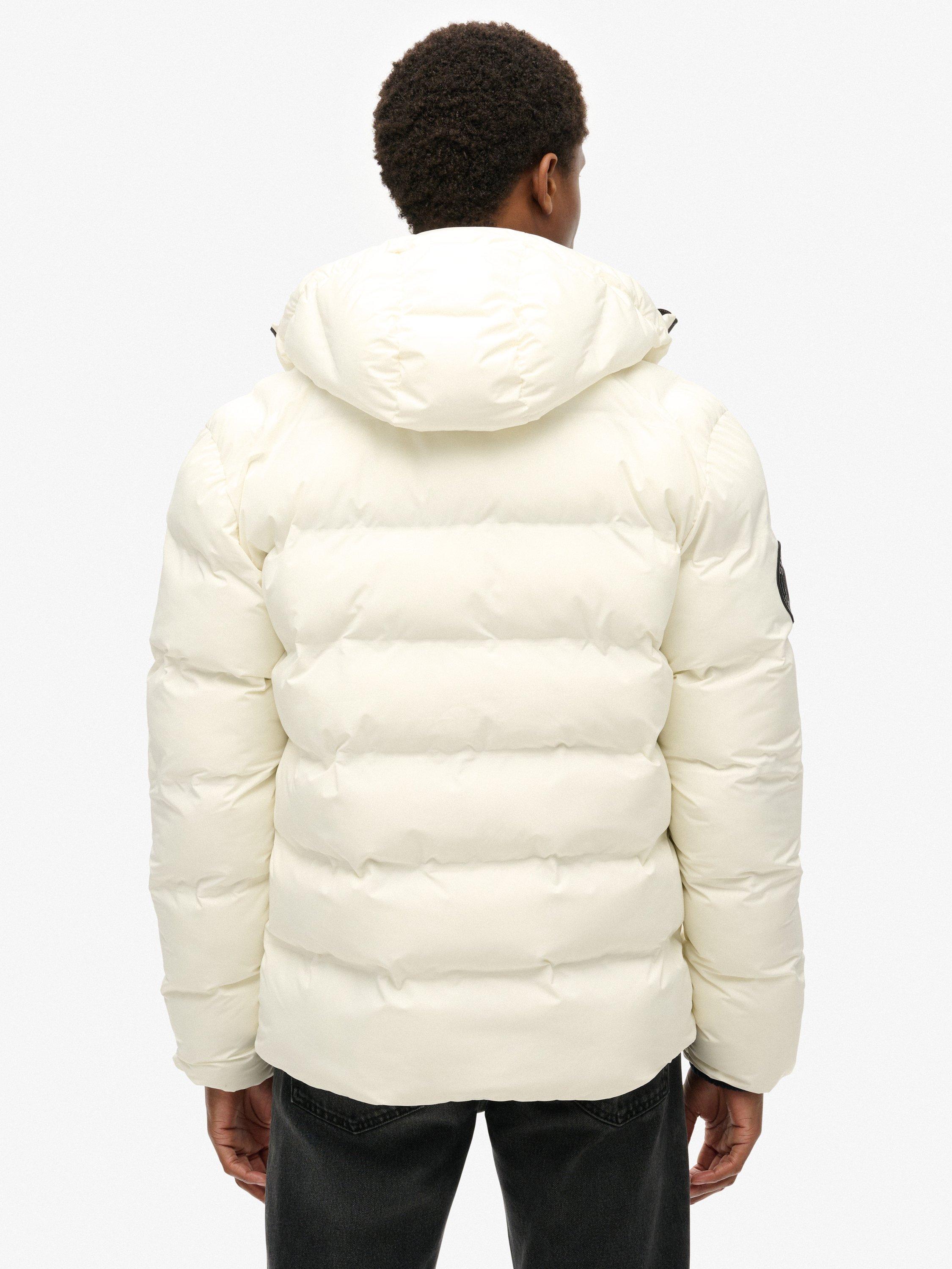 Product image 2 of 5, which shows Superdry Water Resistant Hooded Puffer Jacket, Off White, XL