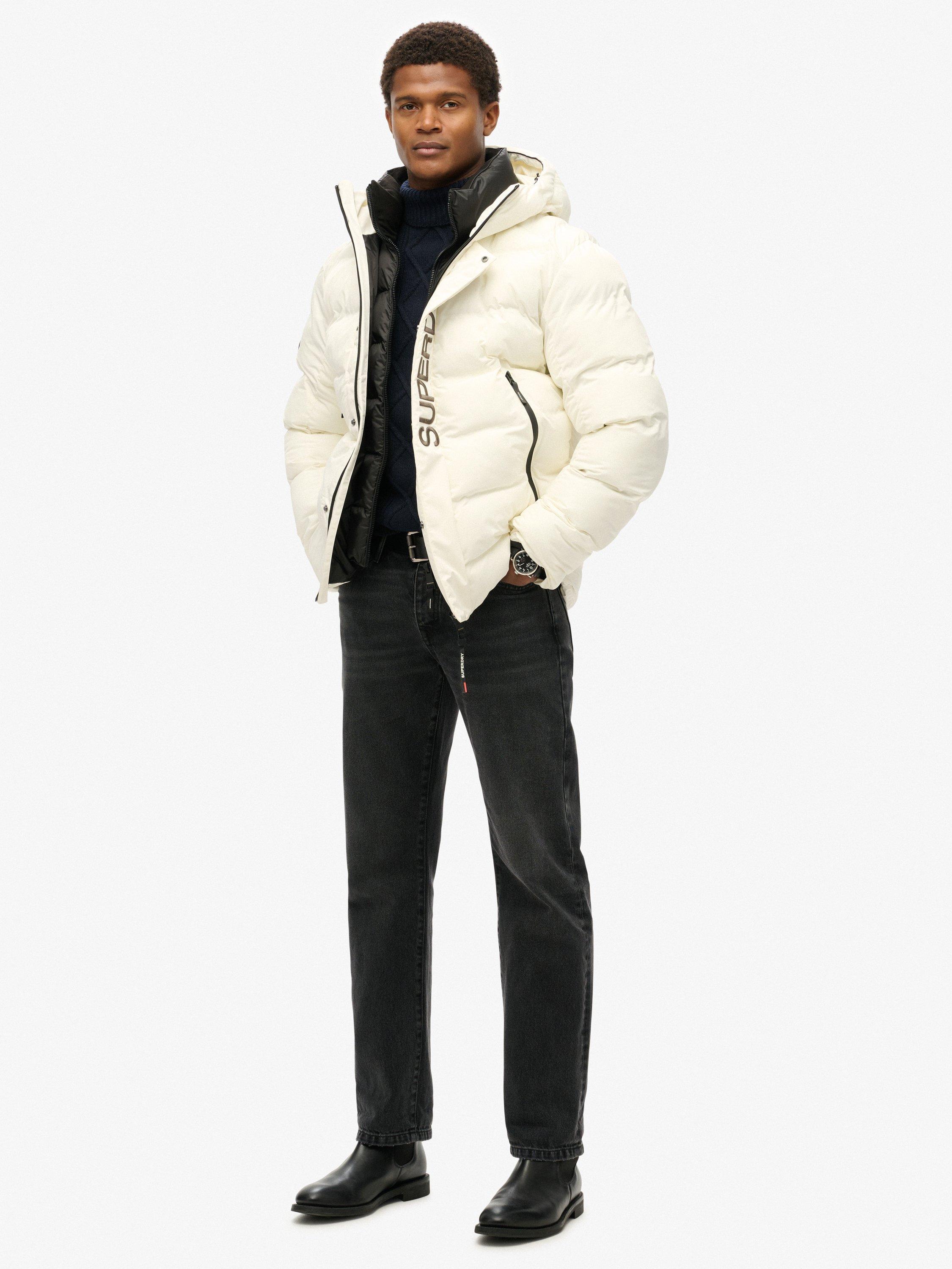 Product image 4 of 5, which shows Superdry Water Resistant Hooded Puffer Jacket, Off White, XL