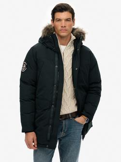 Superdry Everest Faux Fur Parka Jacket, Cedar Dark Green