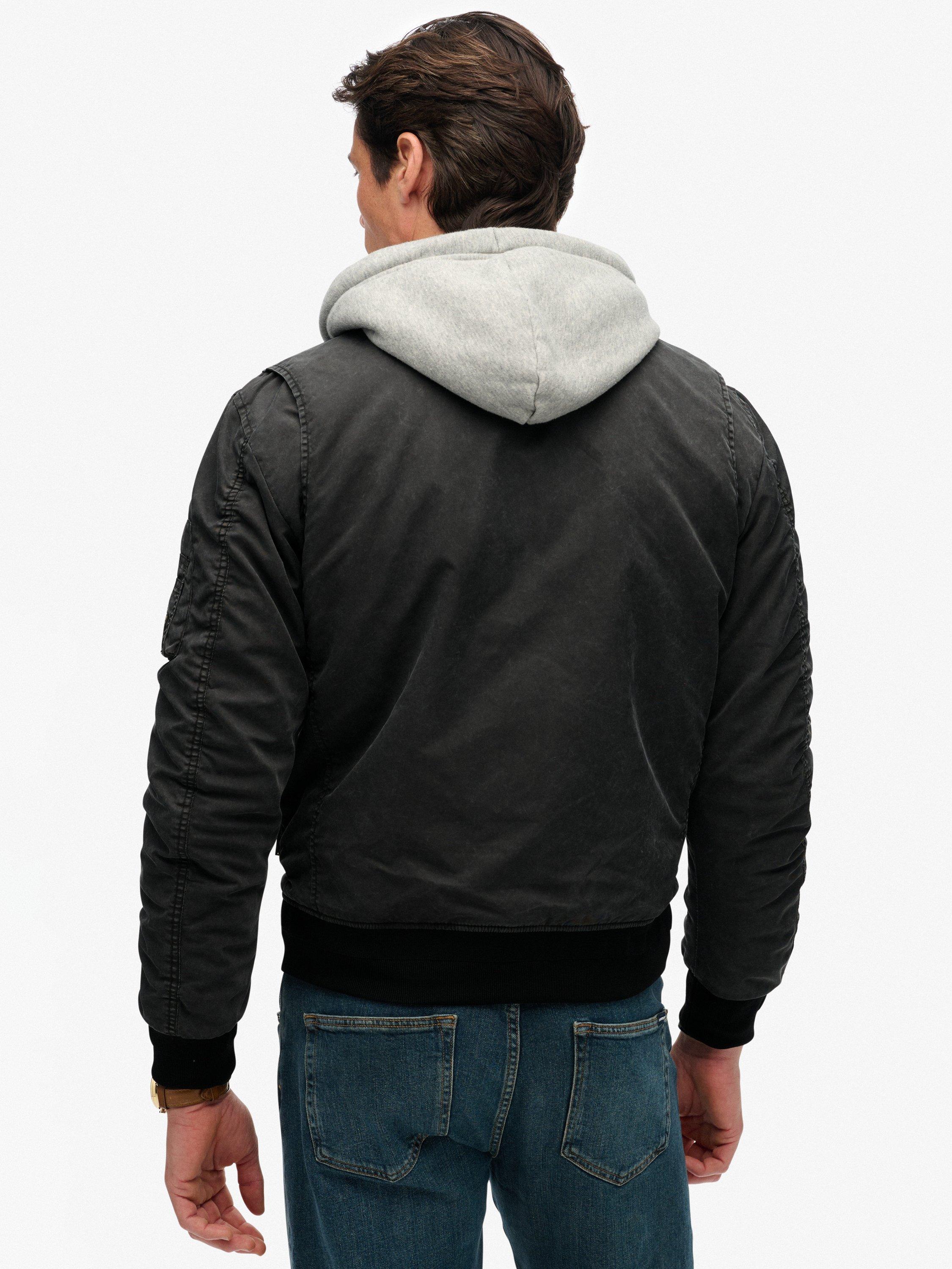 Product image 2 of 7, which shows Superdry Military MA1 Bomber Jacket, Washed Black, XL