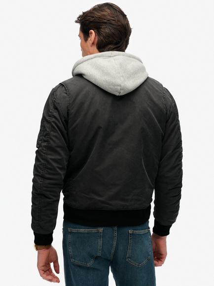 Superdry Military MA1 Bomber Jacket, Washed Black - view 2, Washed Black