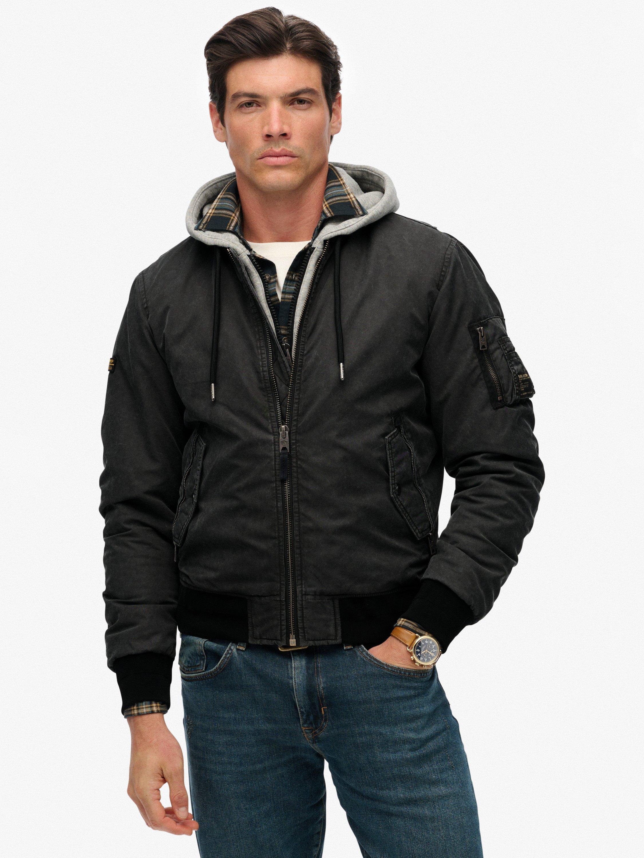 Product image 5 of 7, which shows Superdry Military MA1 Bomber Jacket, Washed Black, XL