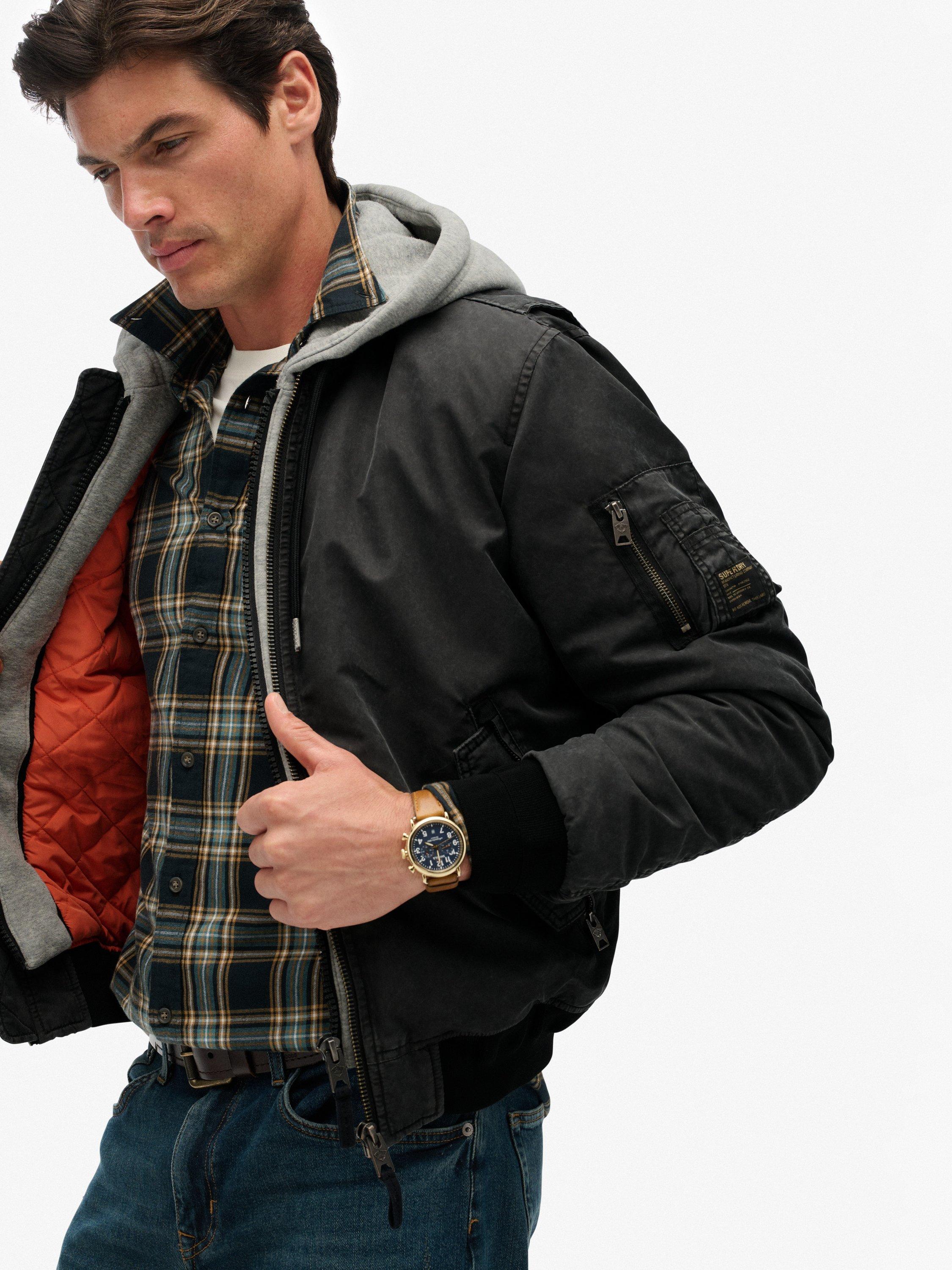 Product image 7 of 7, which shows Superdry Military MA1 Bomber Jacket, Washed Black, XL