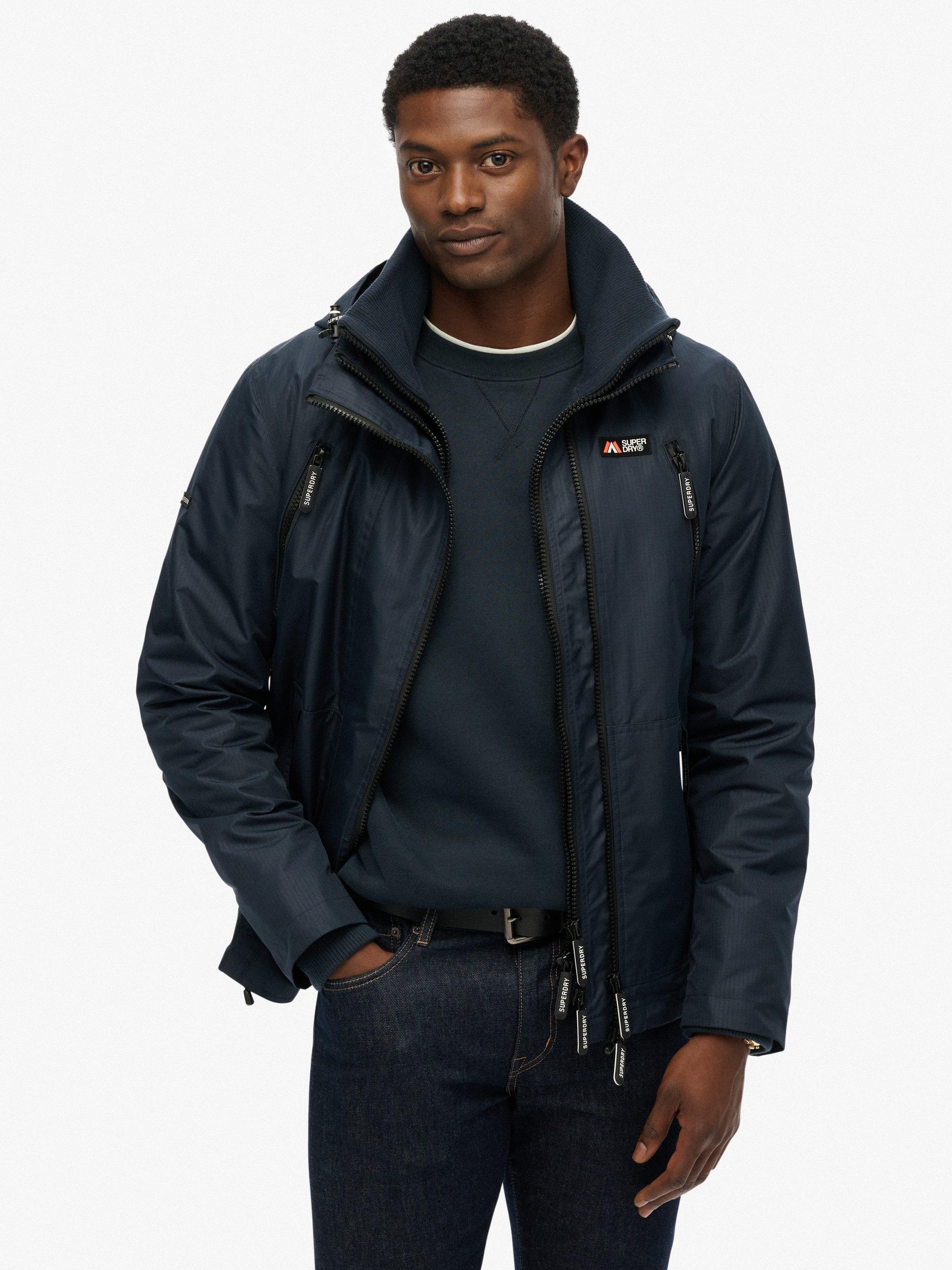 Product image 1 of 6, which shows Superdry Hooded Mountain Windbreaker Jacket, Eclipse Navy, M