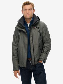 Superdry Hooded Mountain Windbreaker Jacket, Dark Dull Charcoal, Dark Dull Charcoal