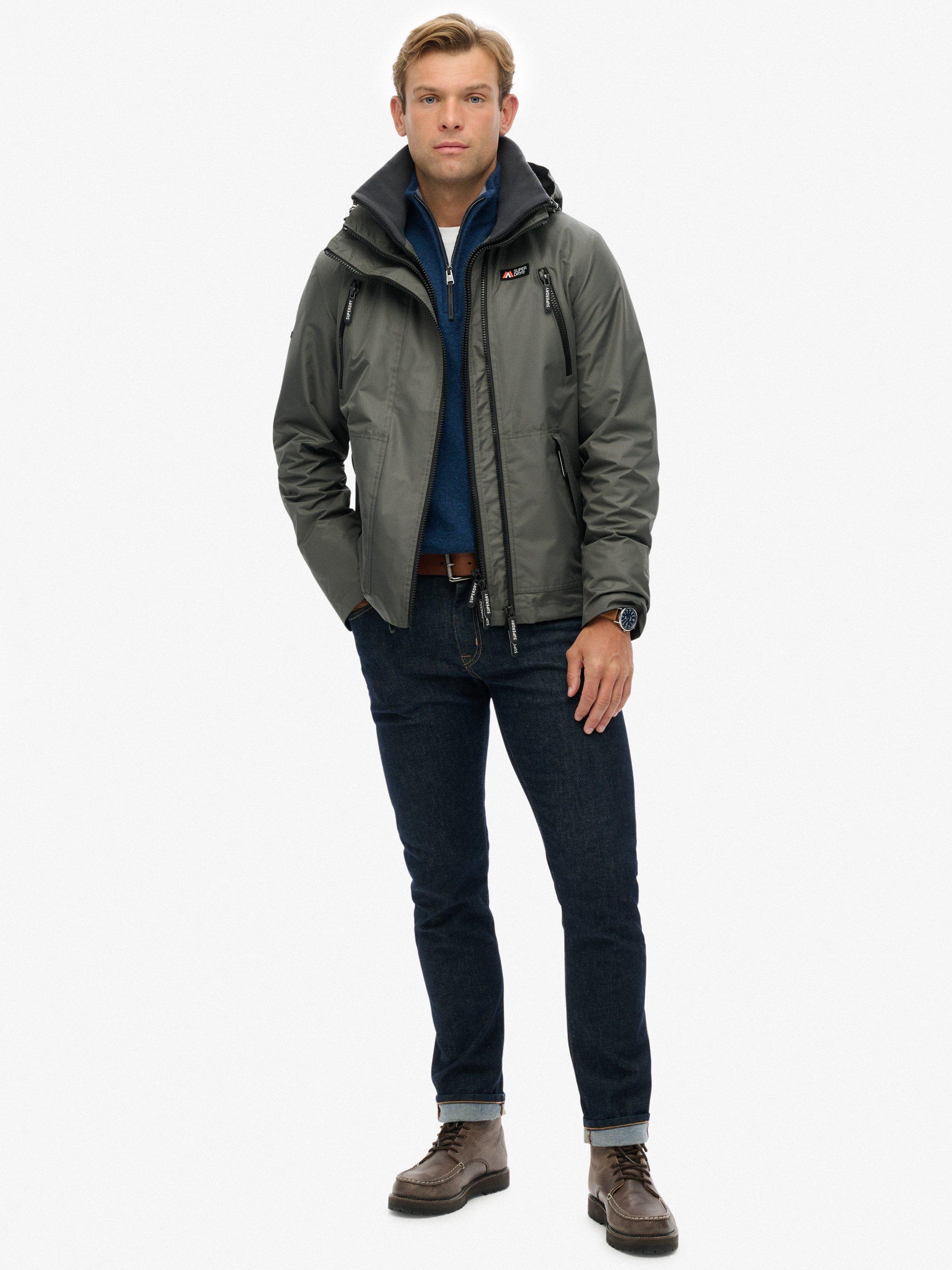 Product image 3 of 6, which shows Superdry Hooded Mountain Windbreaker Jacket, Dark Dull Charcoal, M