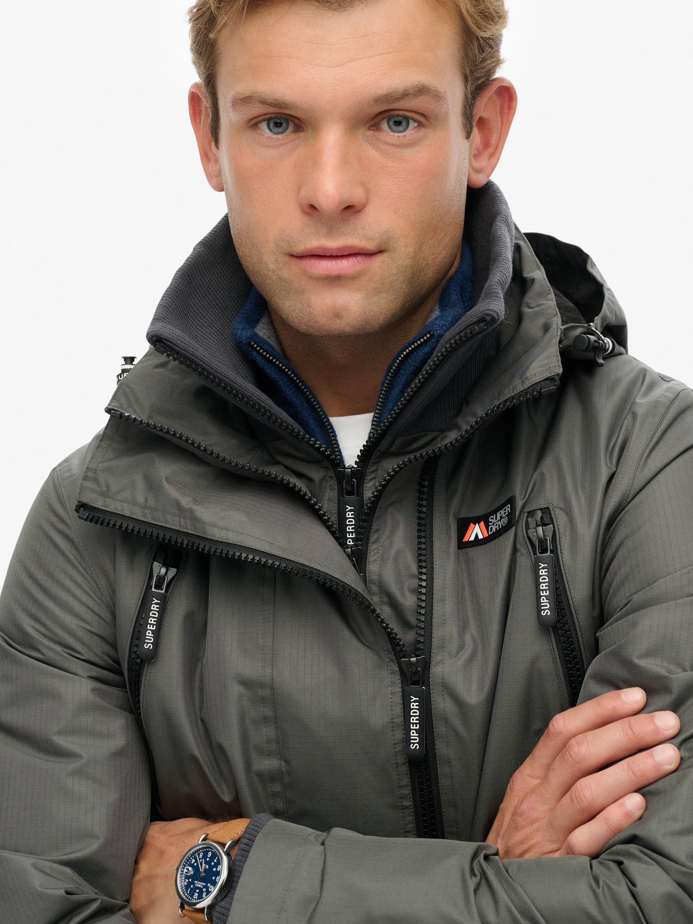 Product image 4 of 6, which shows Superdry Hooded Mountain Windbreaker Jacket, Dark Dull Charcoal, M