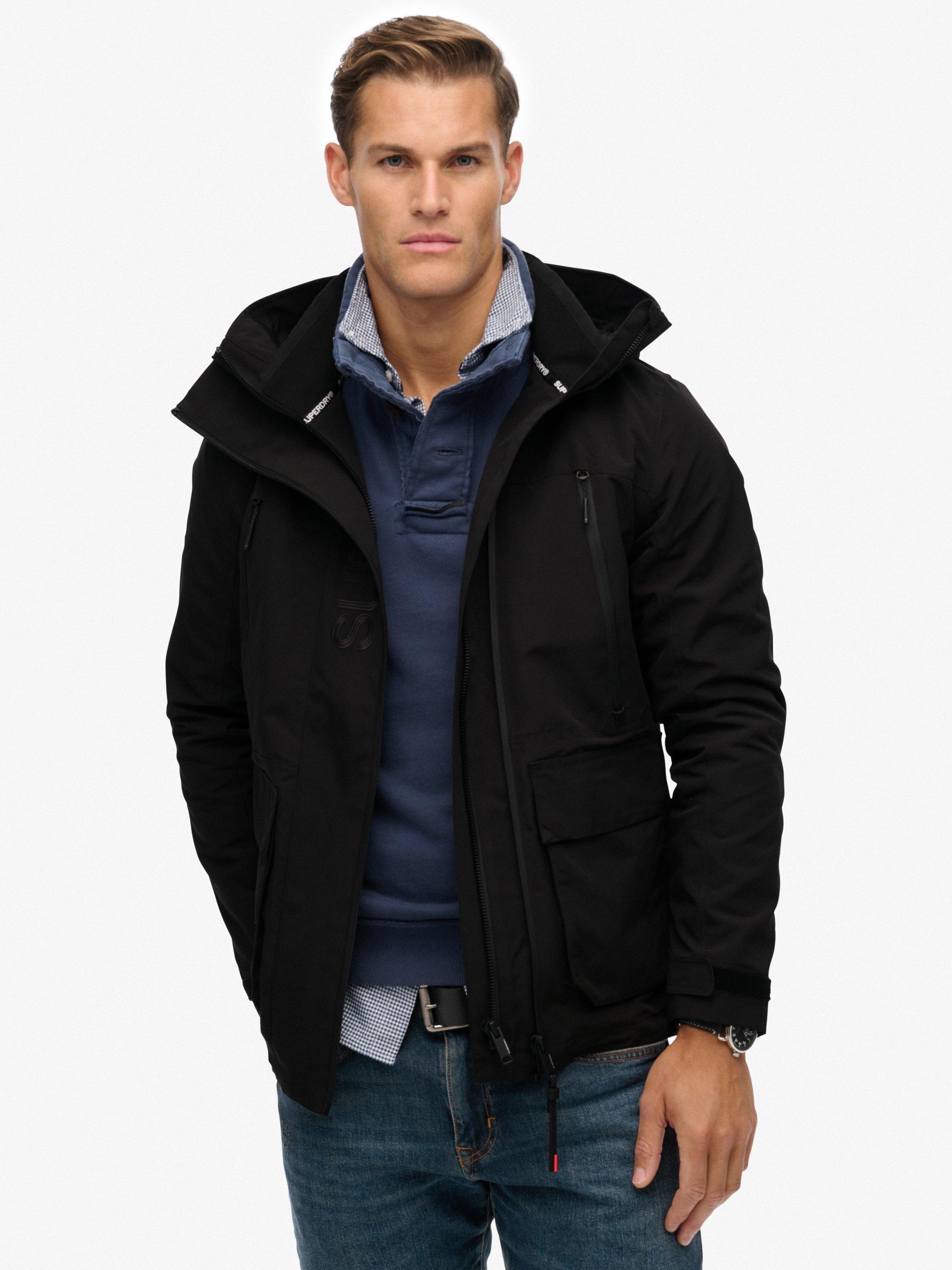 Product image 1 of 5, which shows Superdry Hooded Ultimate Embroidered Windbreaker, Stealth Black, XXL