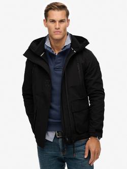 Superdry Hooded Ultimate Embroidered Windbreaker, Stealth Black, Stealth Black
