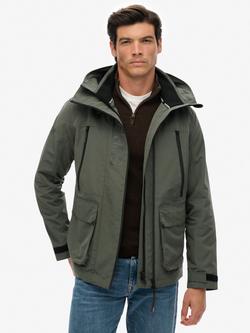 Superdry Hooded Windbreaker Jacket, Dark Dull Charcoal, Dark Dull Charcoal