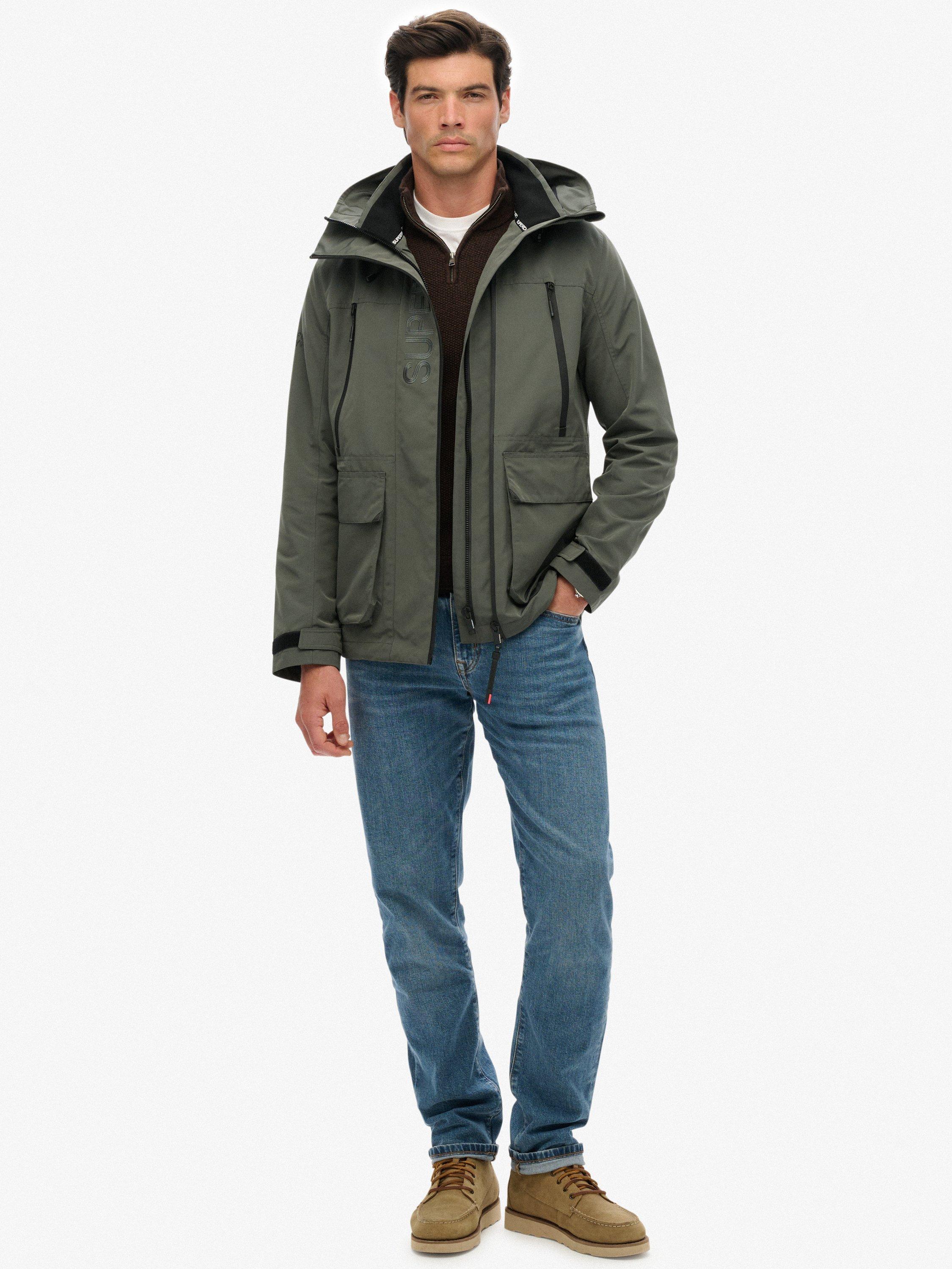 Product image 3 of 6, which shows Superdry Hooded Windbreaker Jacket, Dark Dull Charcoal, XXL