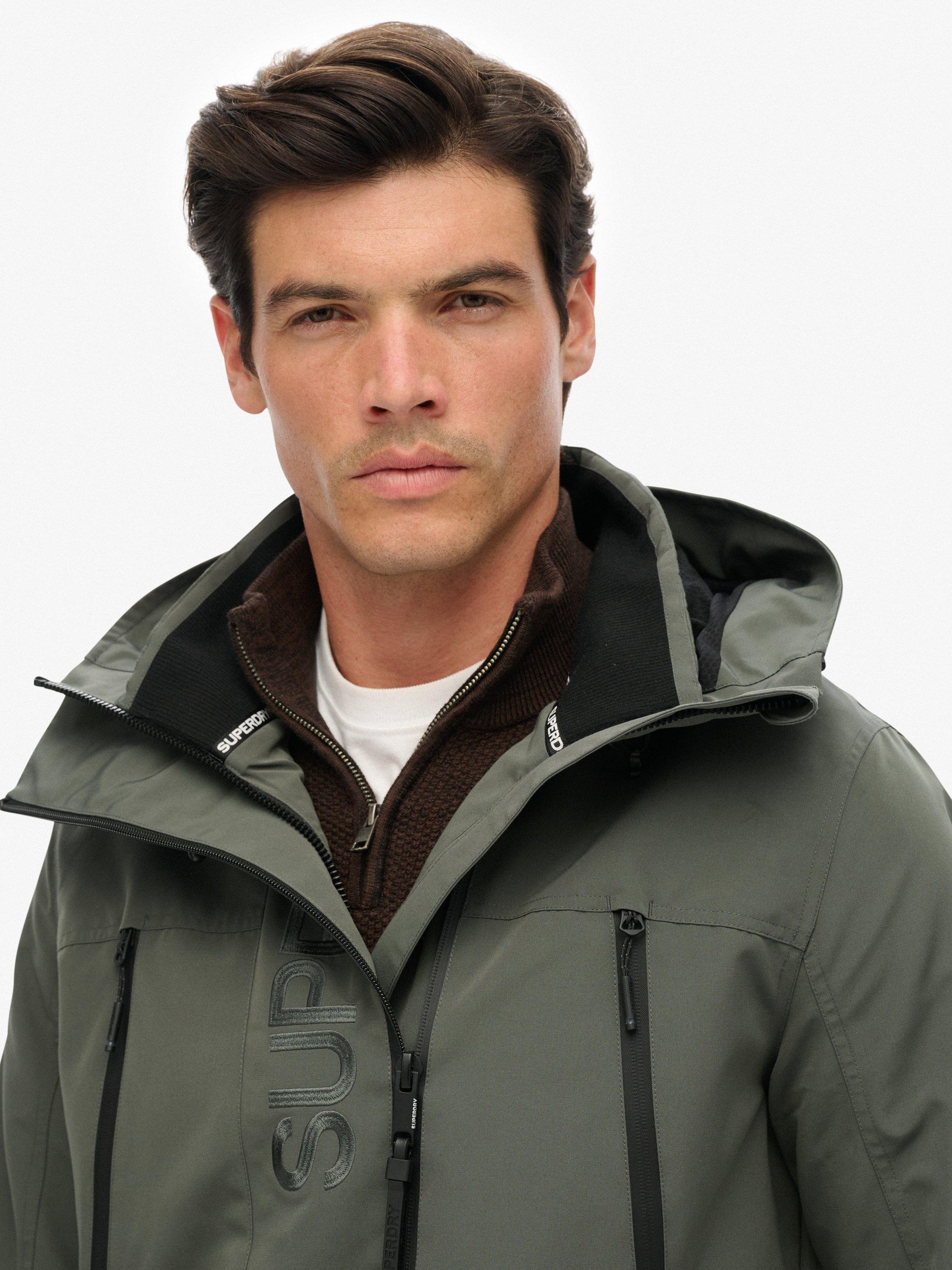 Product image 4 of 6, which shows Superdry Hooded Windbreaker Jacket, Dark Dull Charcoal, XXL