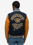 Superdry Vintage Patched Varsity Jacket, Eclipse Navy/Mustard