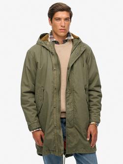 Superdry Relaxed Cut Parka Jacket, Shooting Olive, Shooting Olive