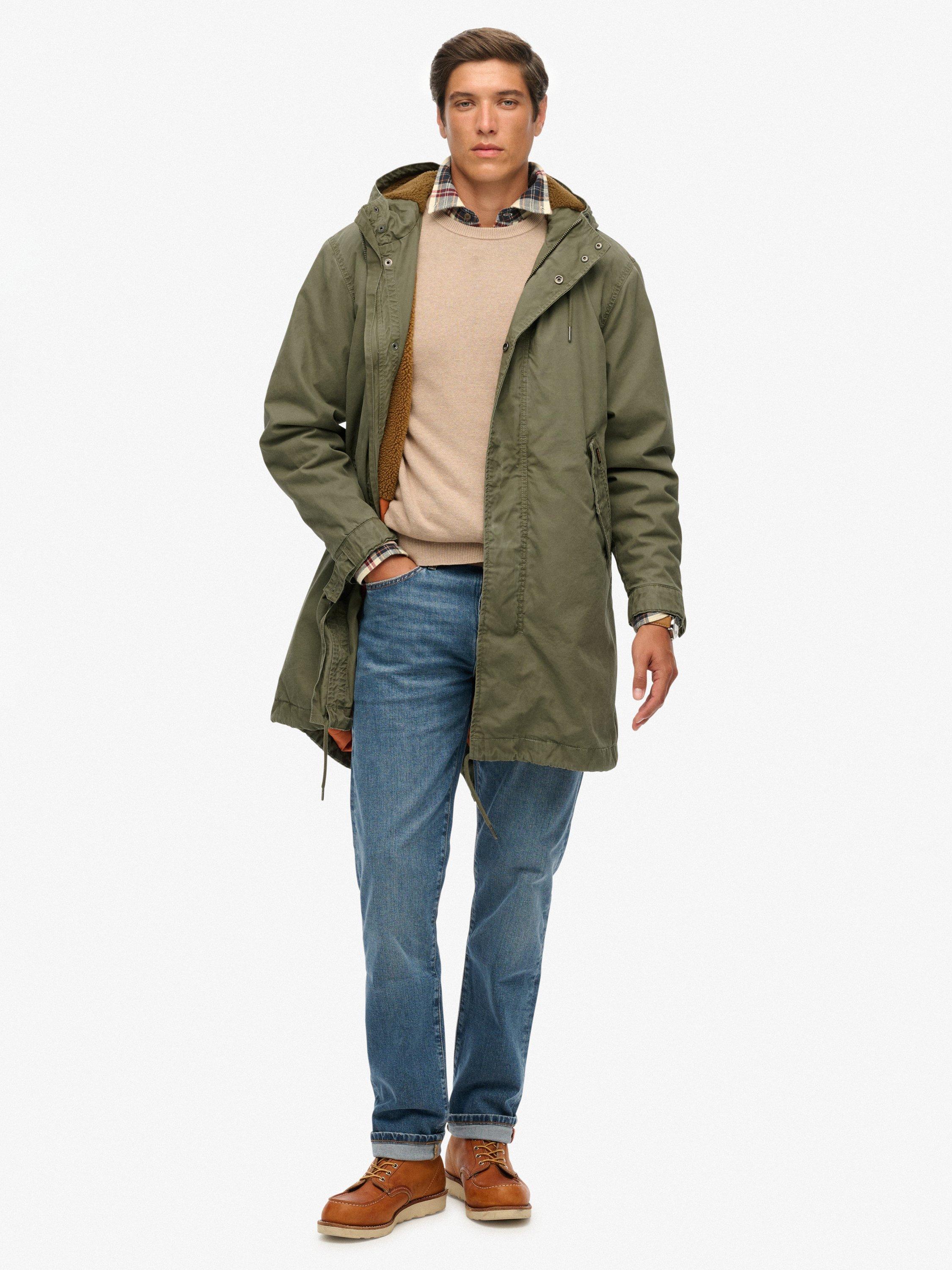Product image 3 of 6, which shows Superdry Relaxed Cut Parka Jacket, Shooting Olive, XXXL
