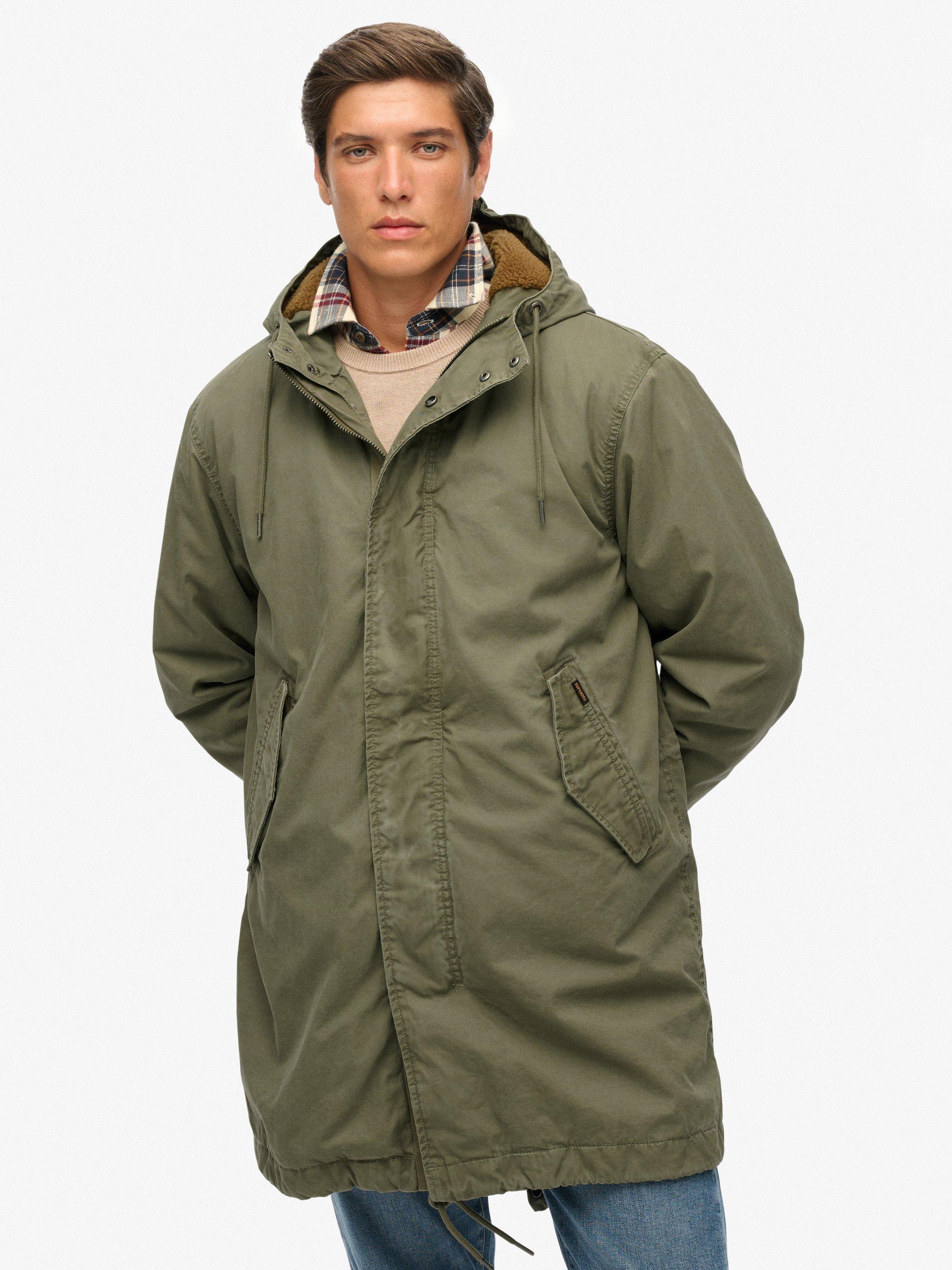 Product image 4 of 6, which shows Superdry Relaxed Cut Parka Jacket, Shooting Olive, XXXL