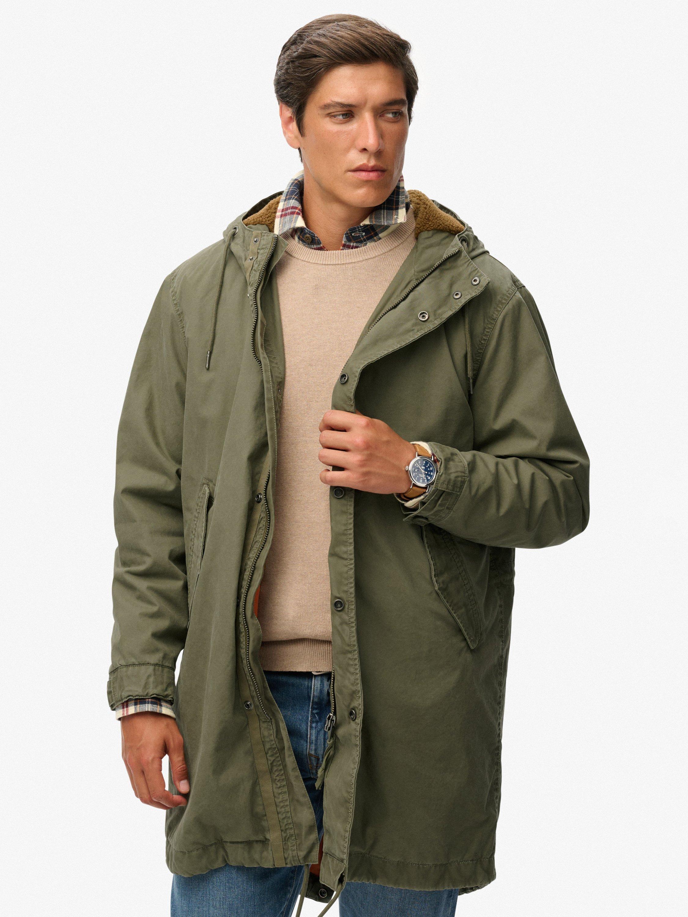 Product image 6 of 6, which shows Superdry Relaxed Cut Parka Jacket, Shooting Olive, XXXL