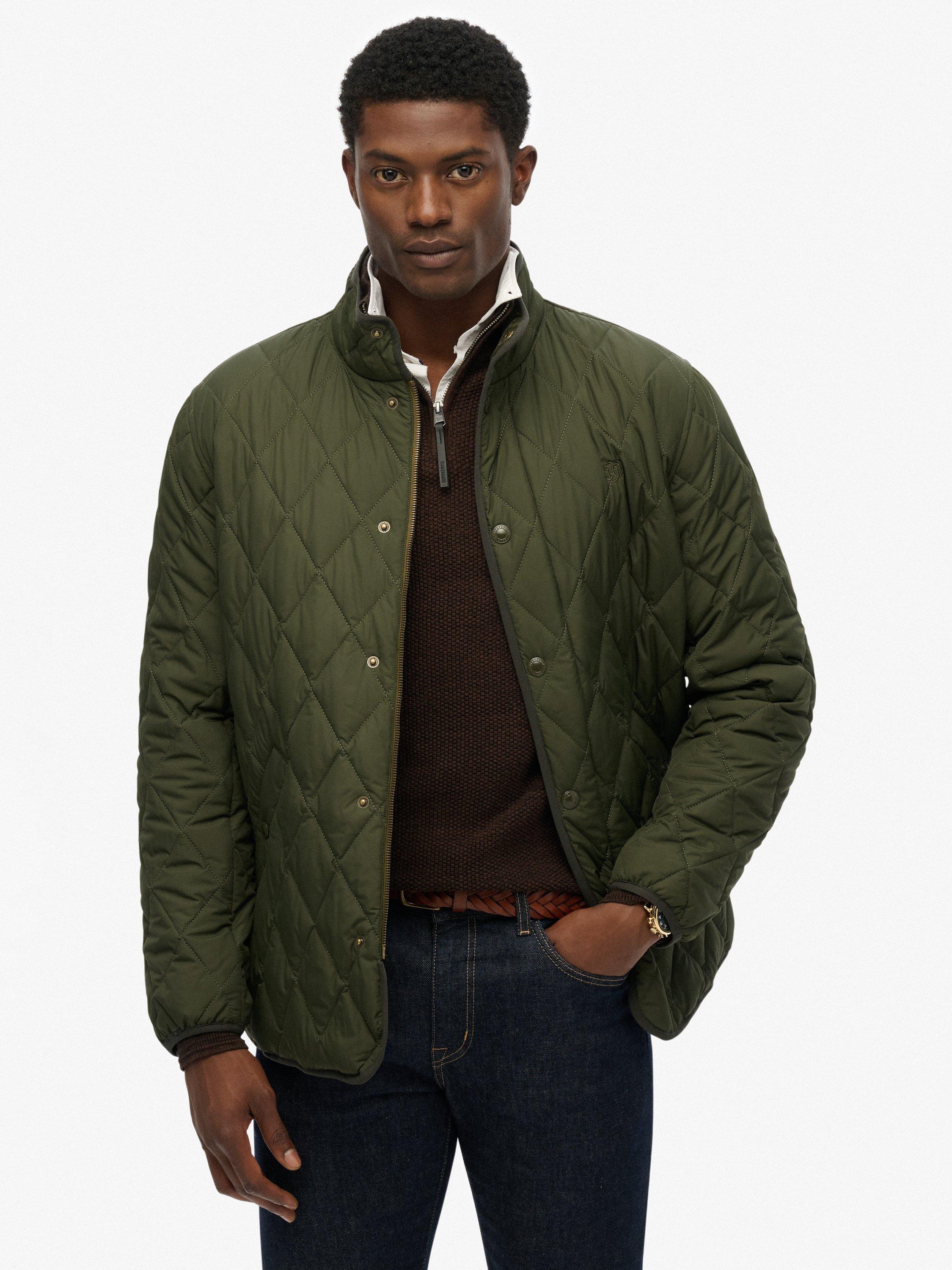 Product image 1 of 7, which shows Superdry Quilted Estate Jacket, Olive Green, S