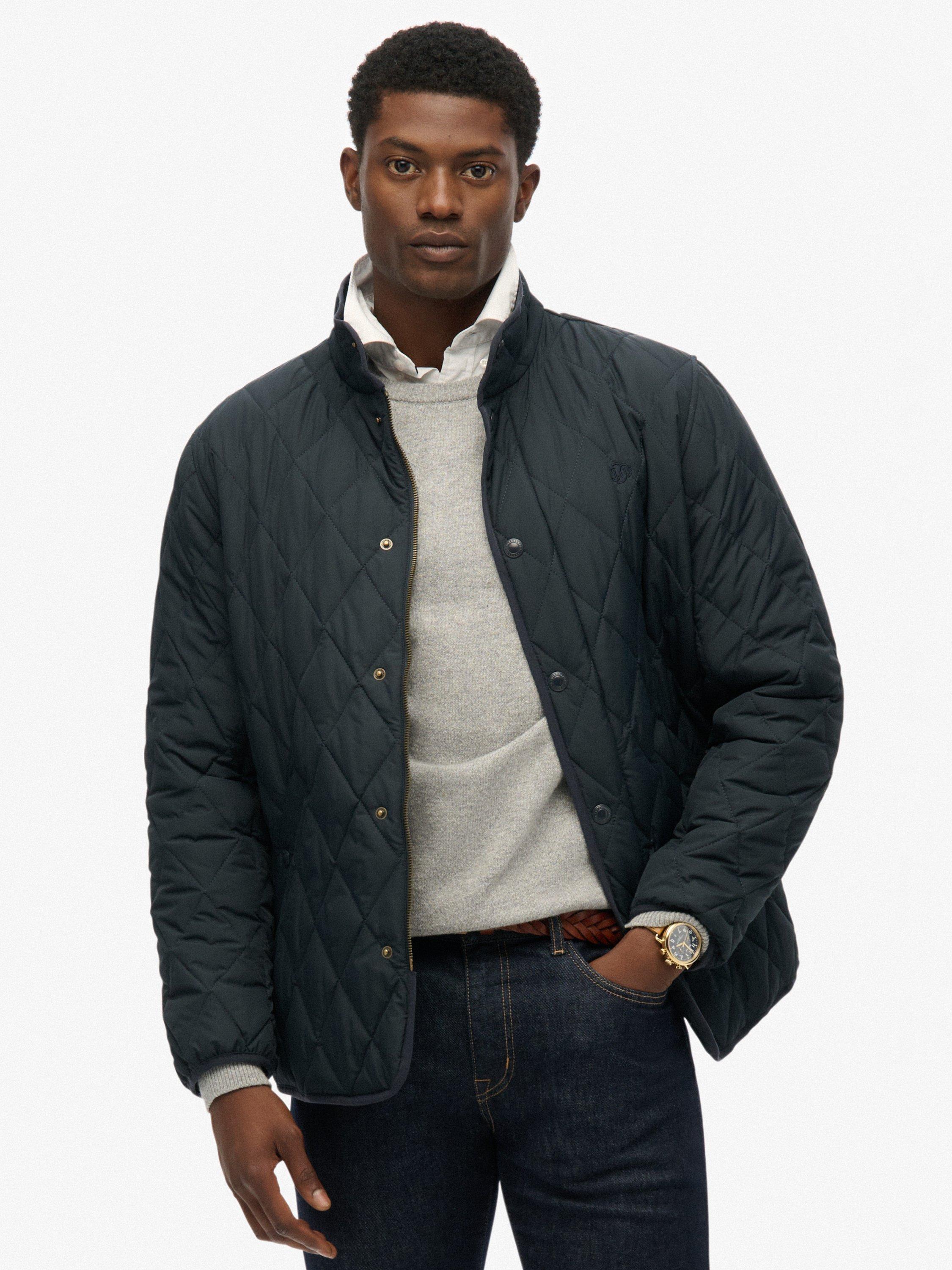 Product image 1 of 7, which shows Superdry Quilted Estate Jacket, Eclipse Navy, L