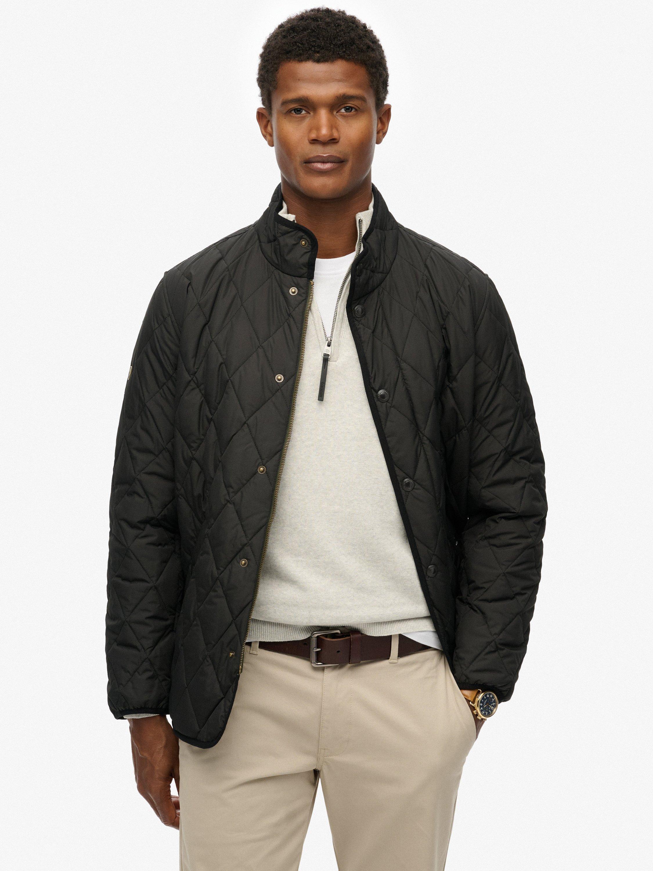 Product image 1 of 7, which shows Superdry Quilted Estate Jacket, Meteorite Black, XL