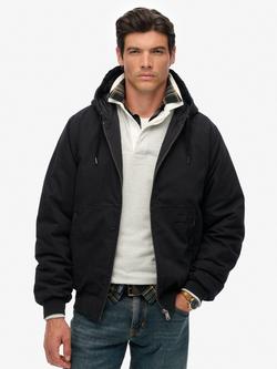 Superdry Canvas Surplus Hooded Jacket, Jet Black, Jet Black