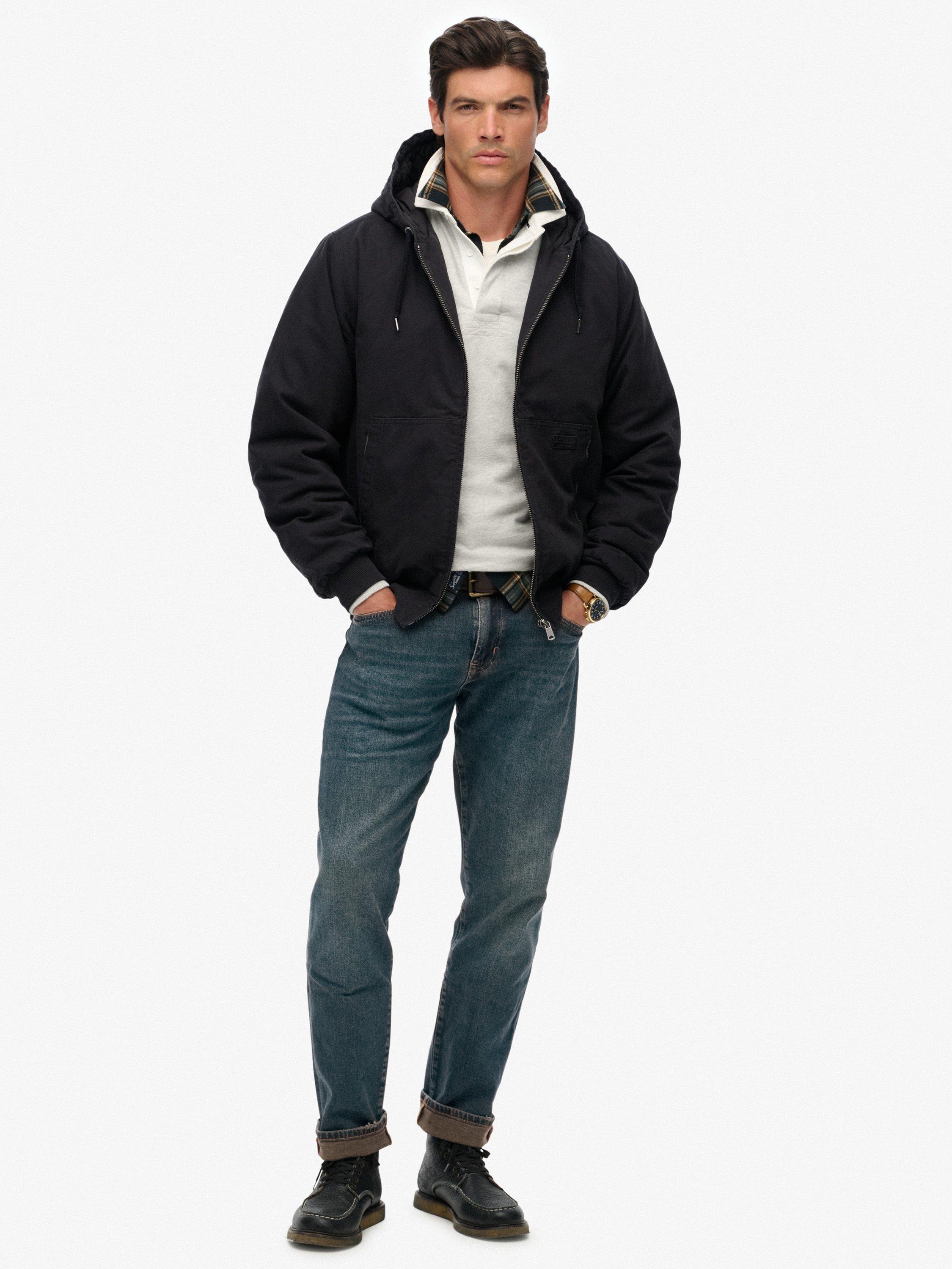 Product image 3 of 6, which shows Superdry Canvas Surplus Hooded Jacket, Jet Black, S