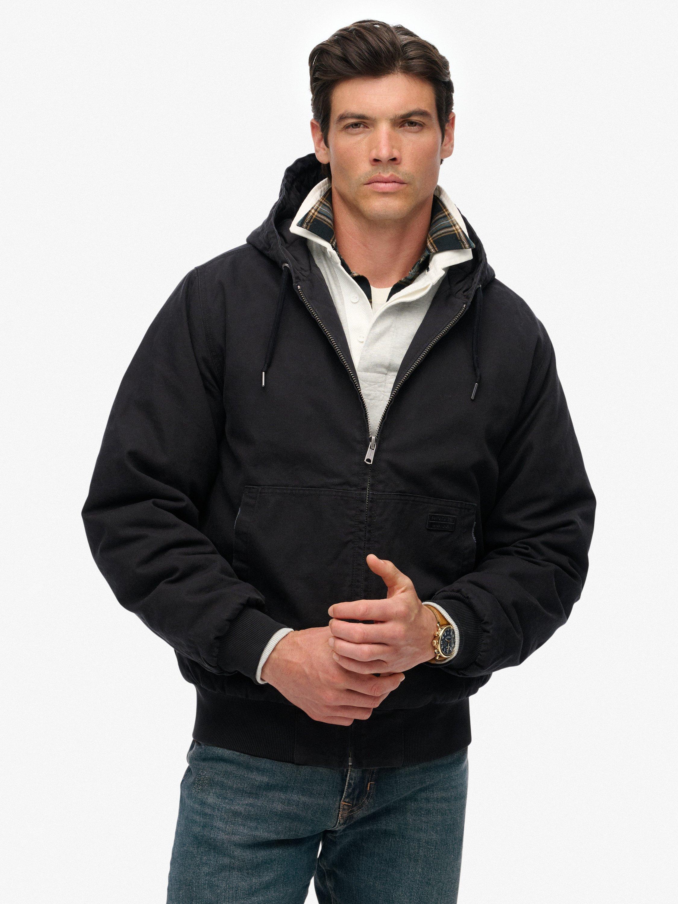 Product image 5 of 6, which shows Superdry Canvas Surplus Hooded Jacket, Jet Black, S