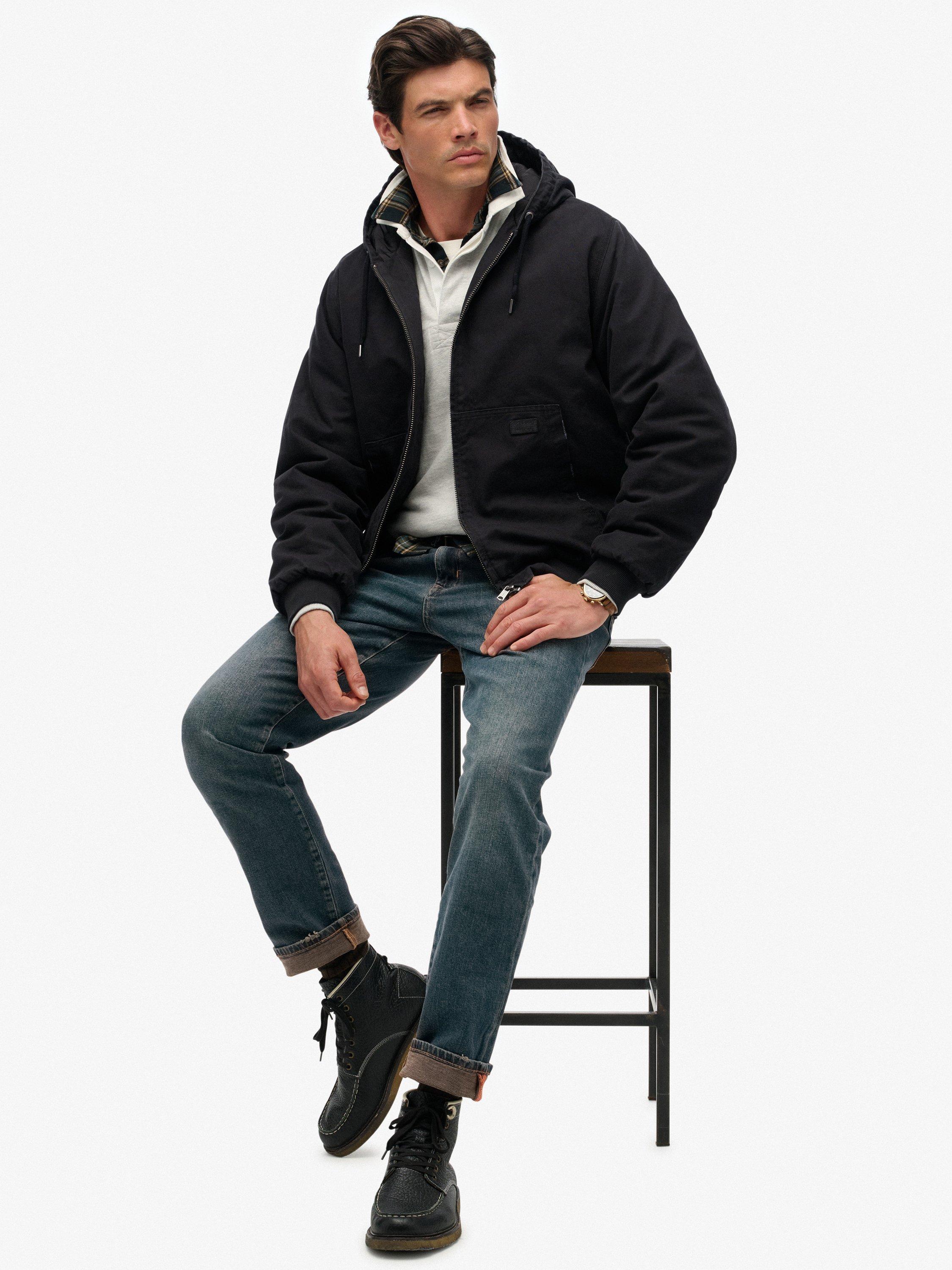 Product image 6 of 6, which shows Superdry Canvas Surplus Hooded Jacket, Jet Black, S