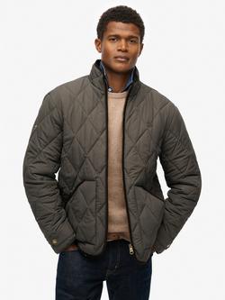 Superdry Quilted Estate Liner Jacket, Nautical Navy, Sage Green