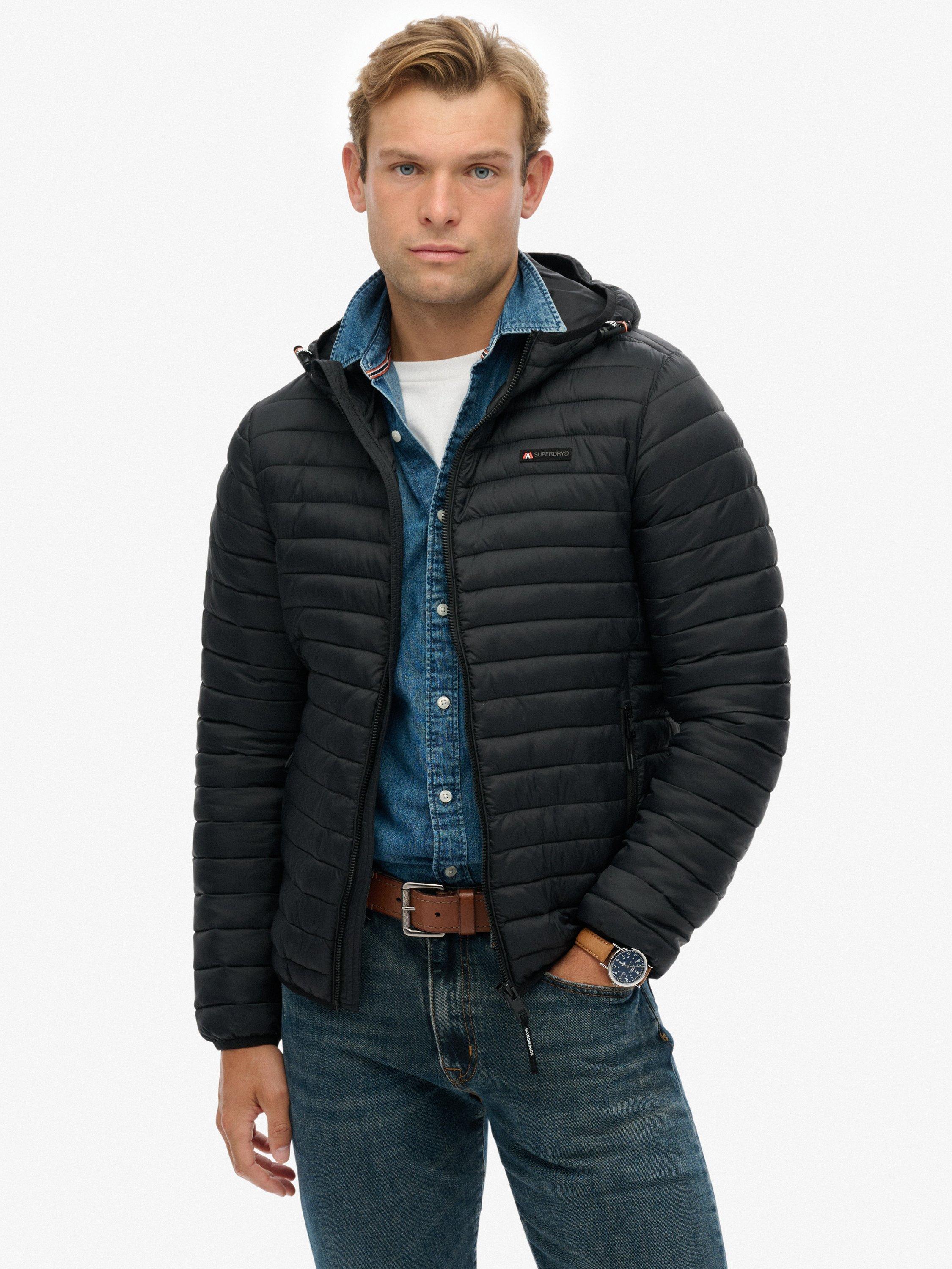 Product image 1 of 7, which shows Superdry Hooded Fuji Lite Jacket, Jet Black, S