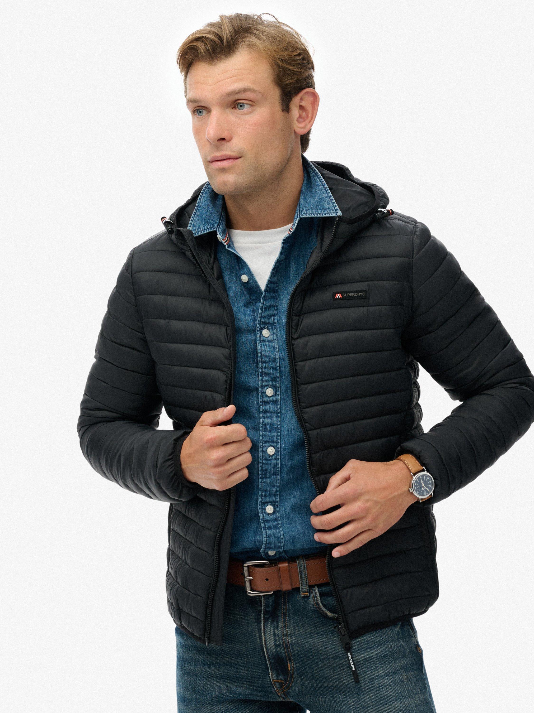 Product image 4 of 7, which shows Superdry Hooded Fuji Lite Jacket, Jet Black, S