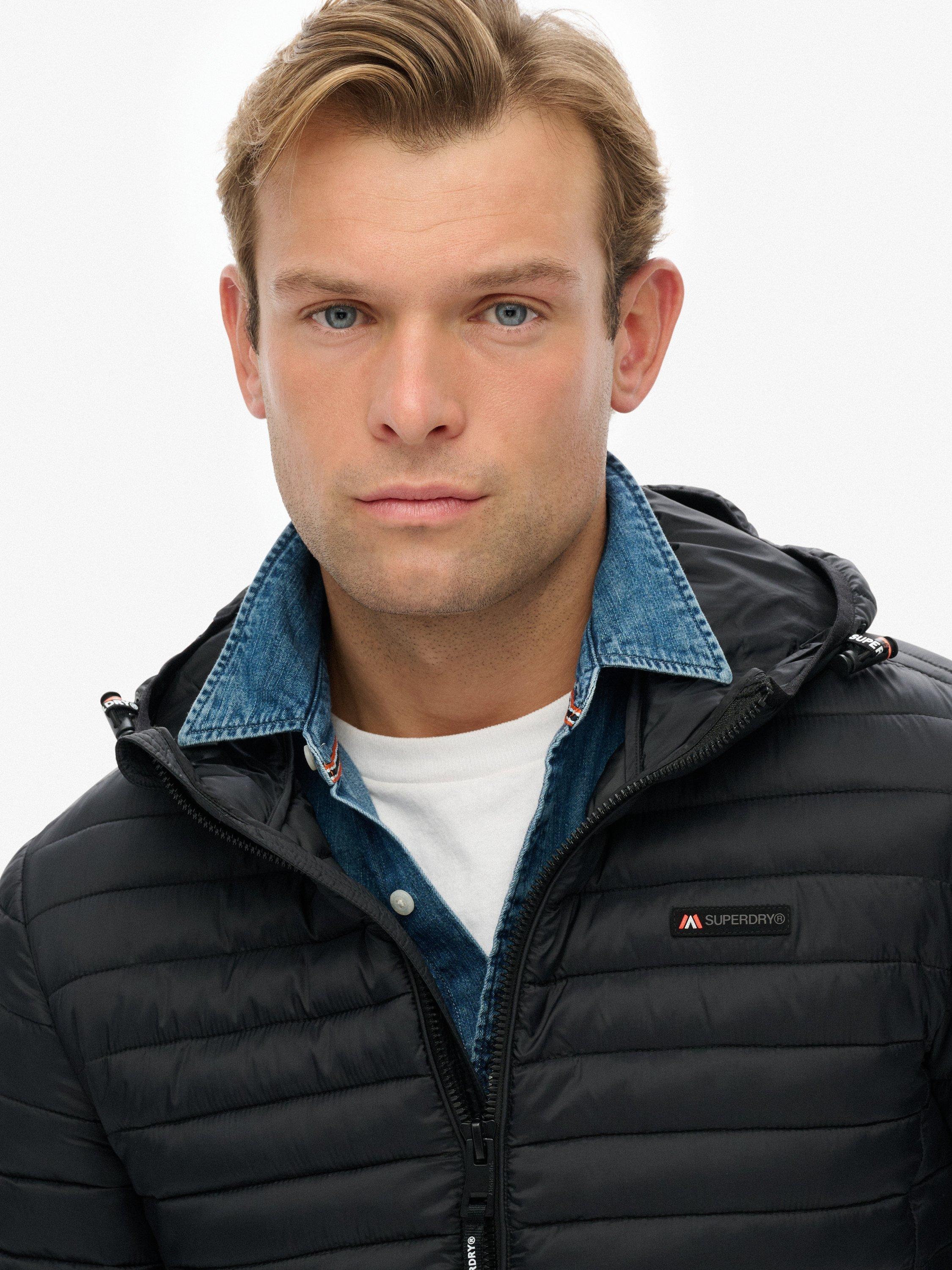 Product image 5 of 7, which shows Superdry Hooded Fuji Lite Jacket, Jet Black, S