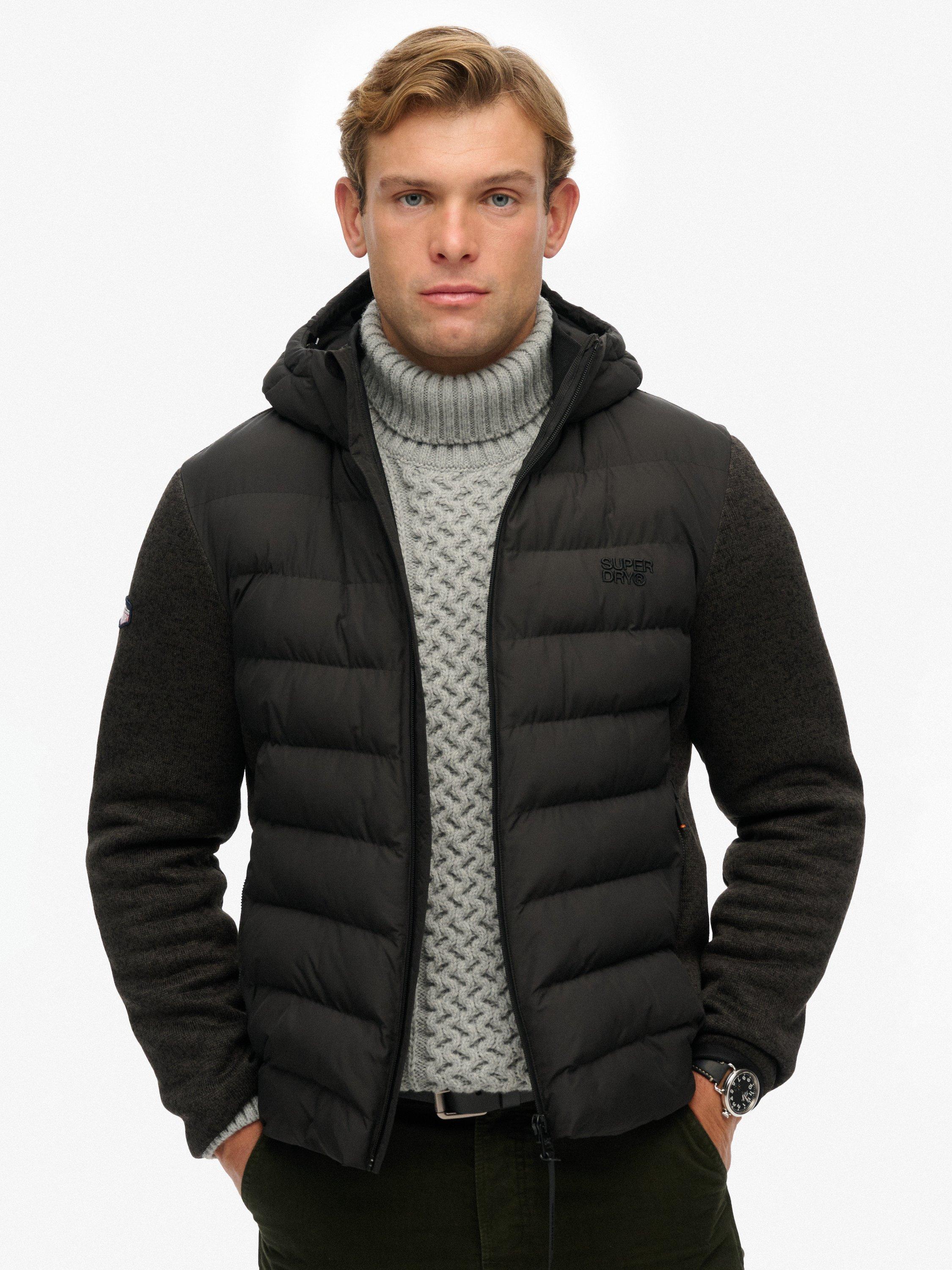 Product image 1 of 6, which shows Superdry Slim Fit Padded Jacket, Black Marl, XXXL