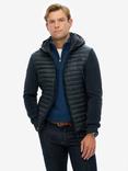 Superdry Hooded Storm Fleece Hybrid Jacket, Eclipse Navy