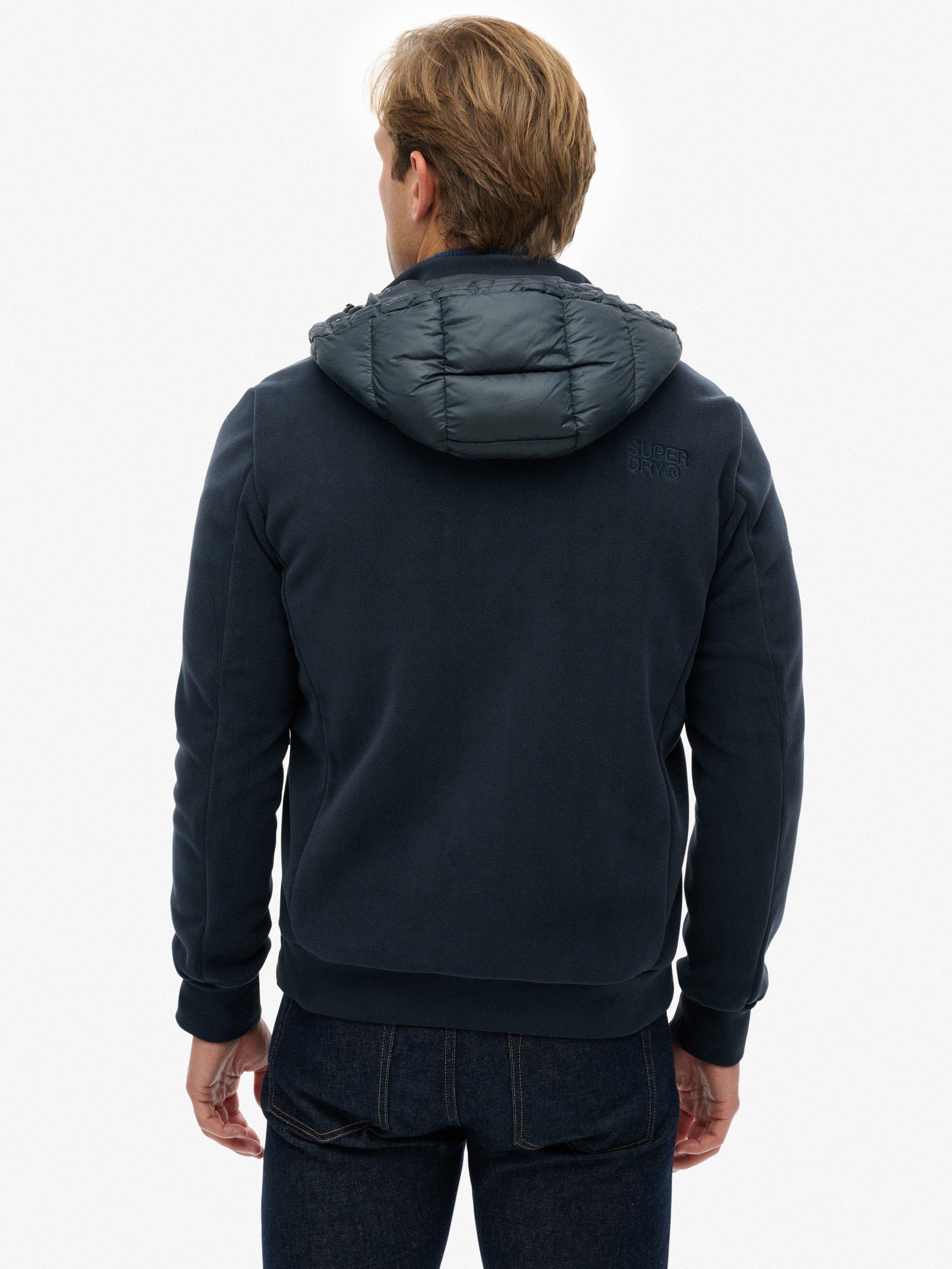 Product image 2 of 6, which shows Superdry Hooded Storm Fleece Hybrid Jacket, Eclipse Navy, XXXL