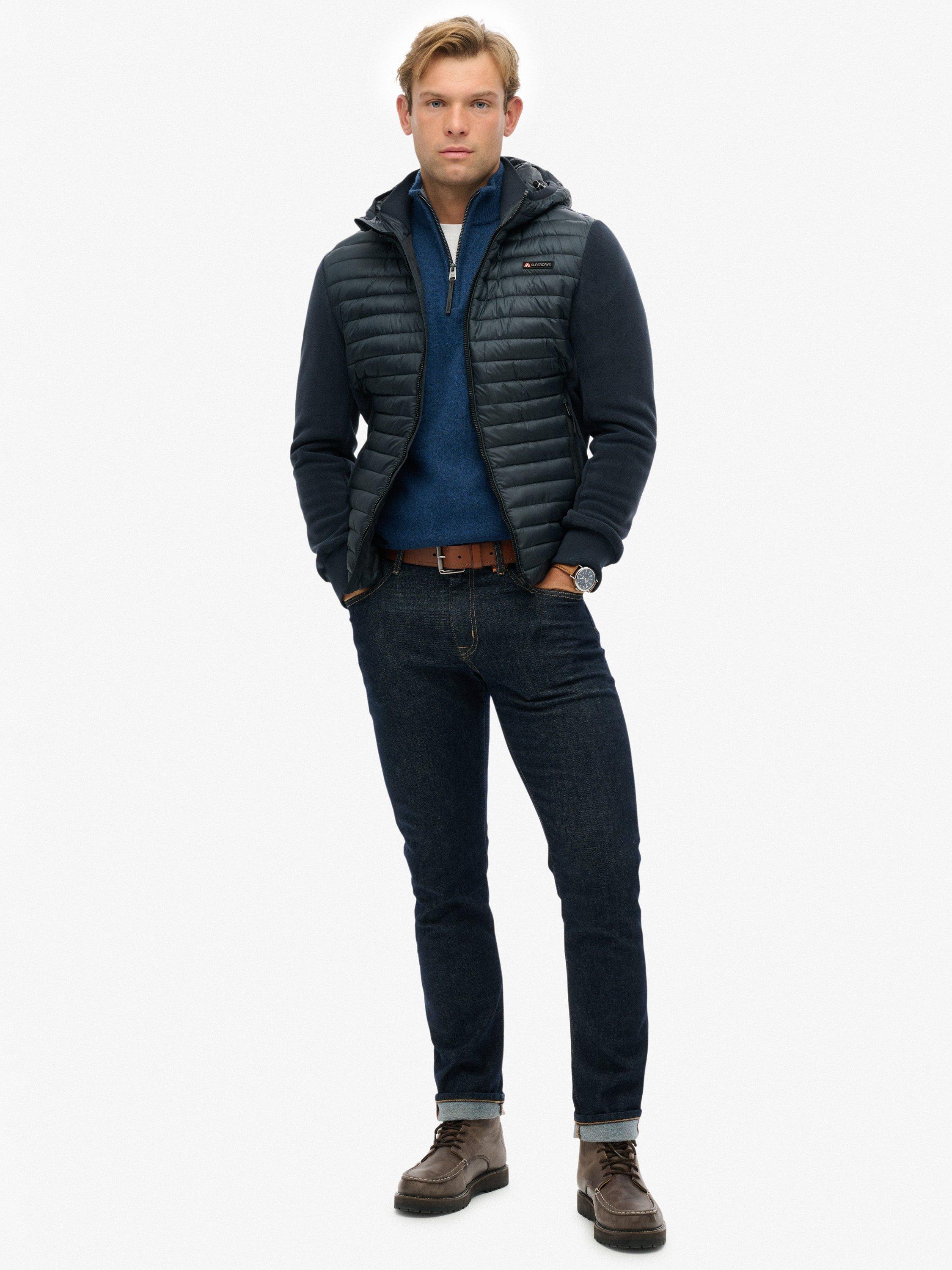 Product image 3 of 6, which shows Superdry Hooded Storm Fleece Hybrid Jacket, Eclipse Navy, XXXL
