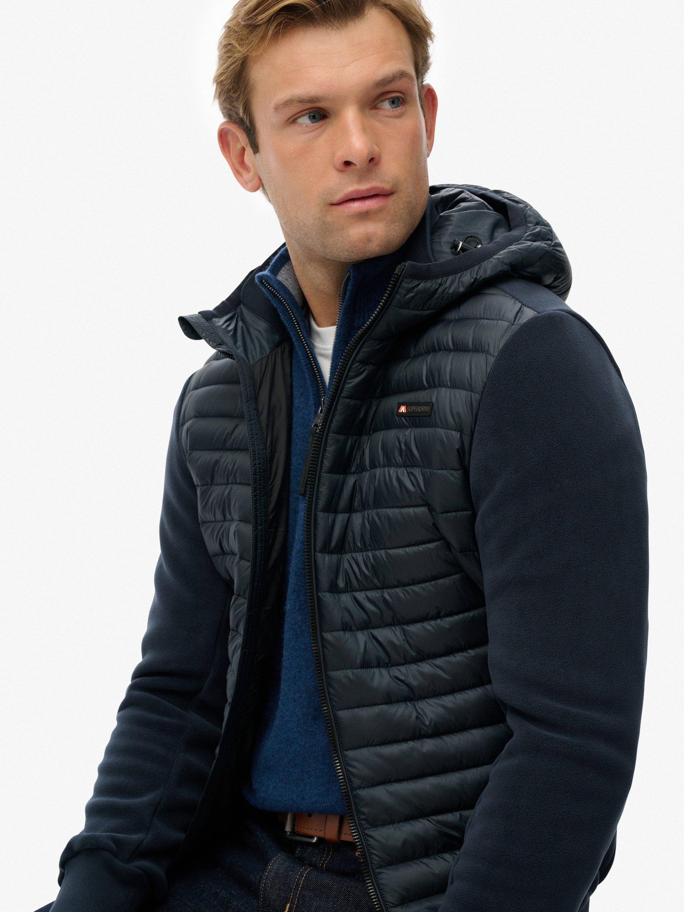 Product image 4 of 6, which shows Superdry Hooded Storm Fleece Hybrid Jacket, Eclipse Navy, XXXL